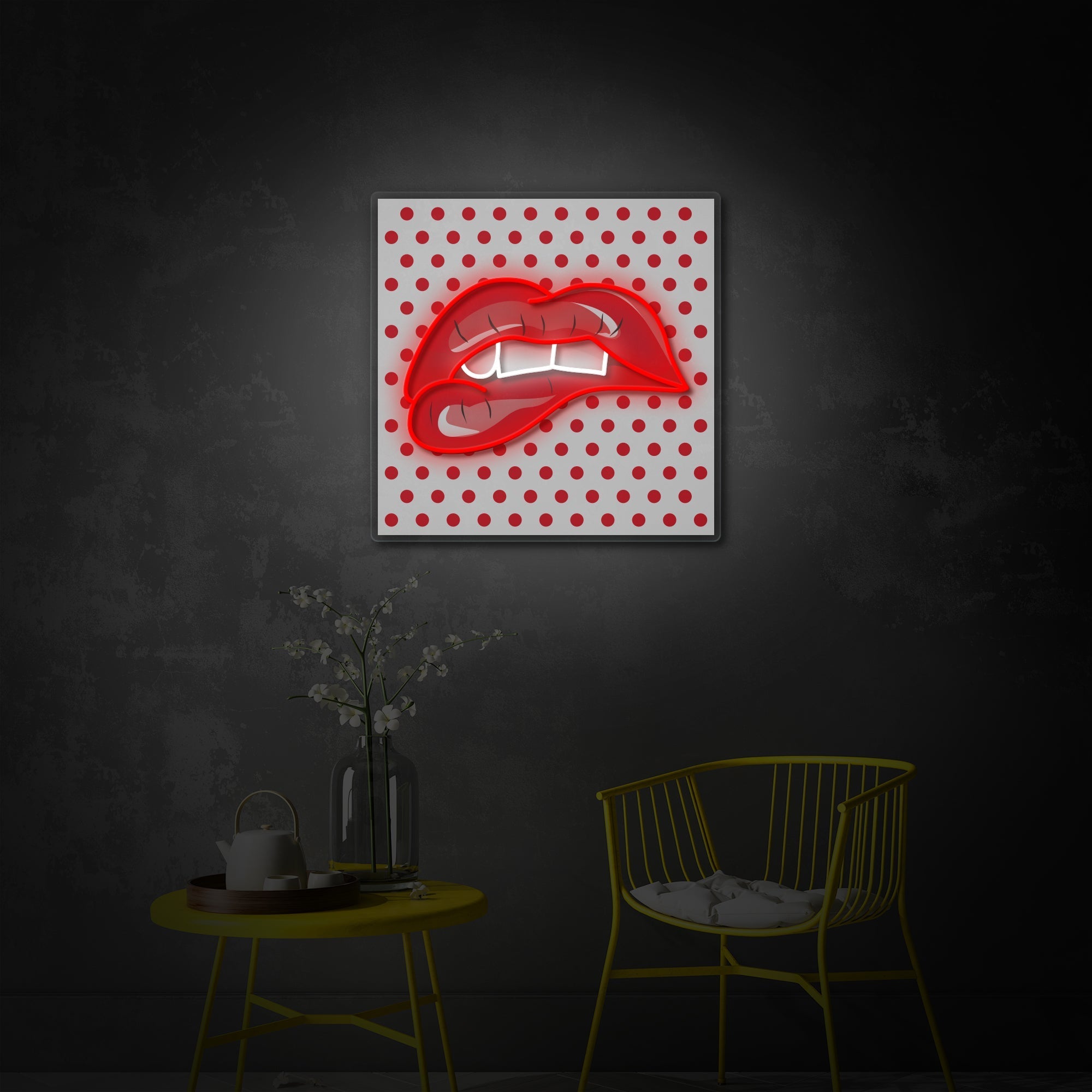"Beißen Sie ihre roten Lippen" UV-bedruckt LED-Neonschild