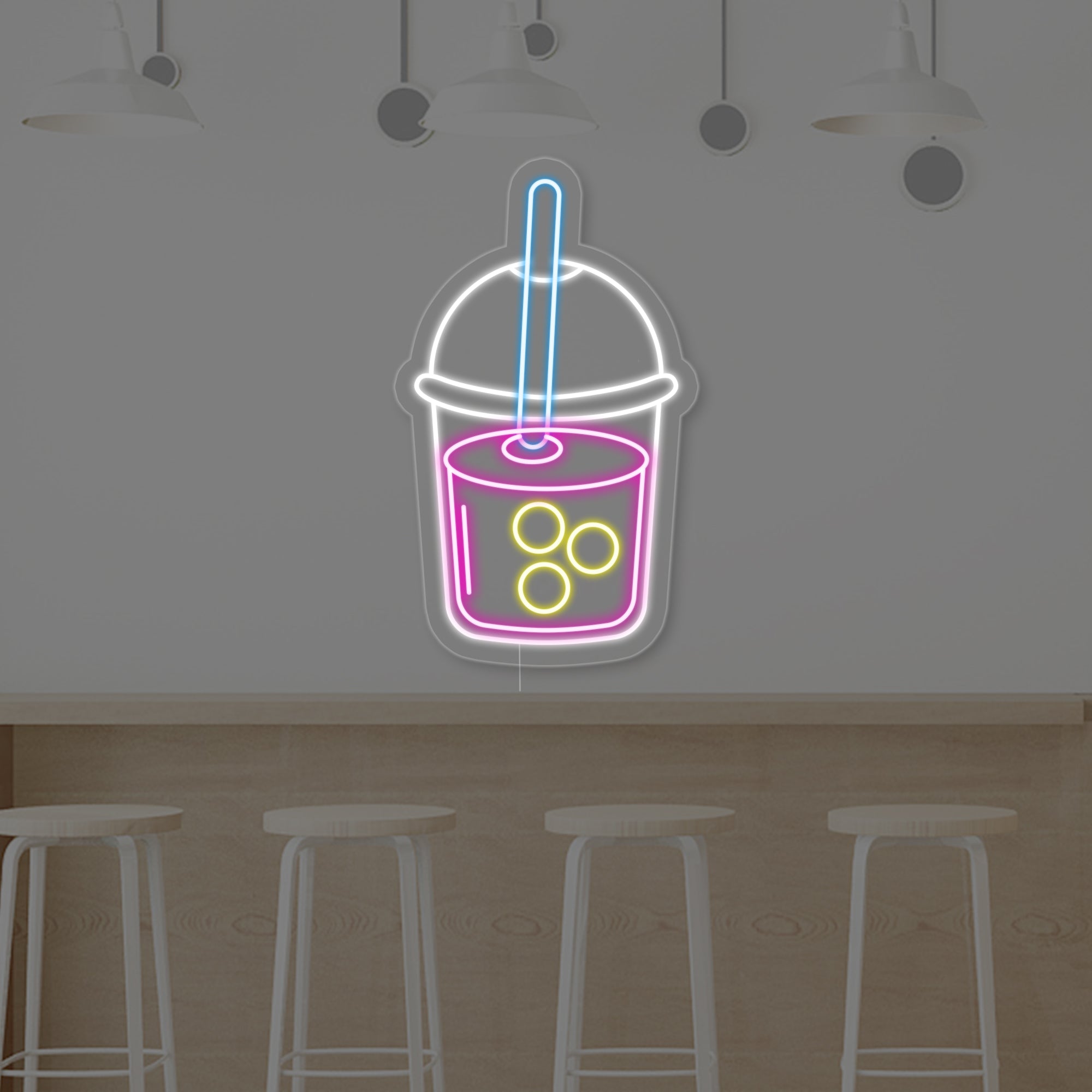 "Boba Tee Becher" Neonschrift