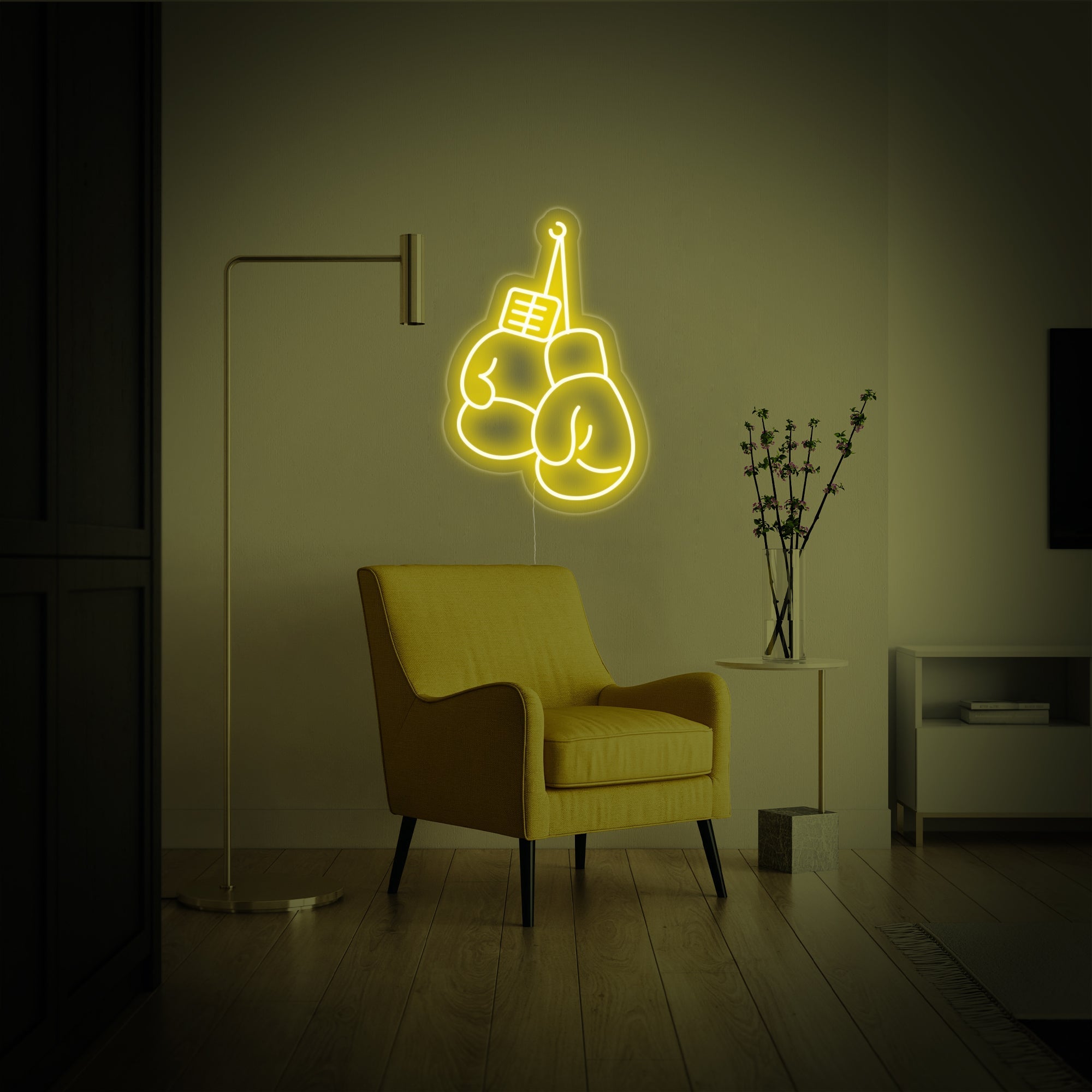 "Boxhandschuhe" Neonschrift