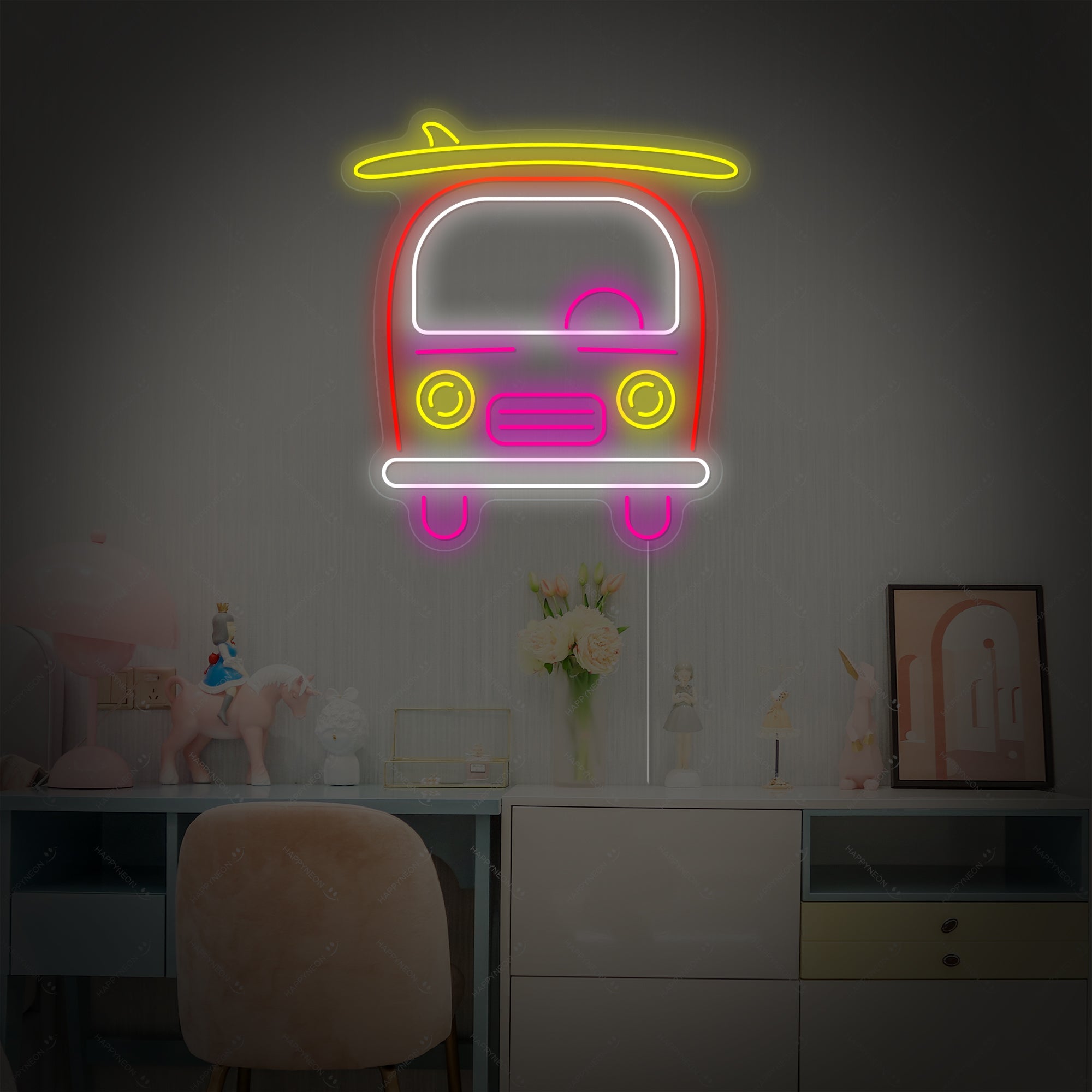 "Bus" Neonschrift