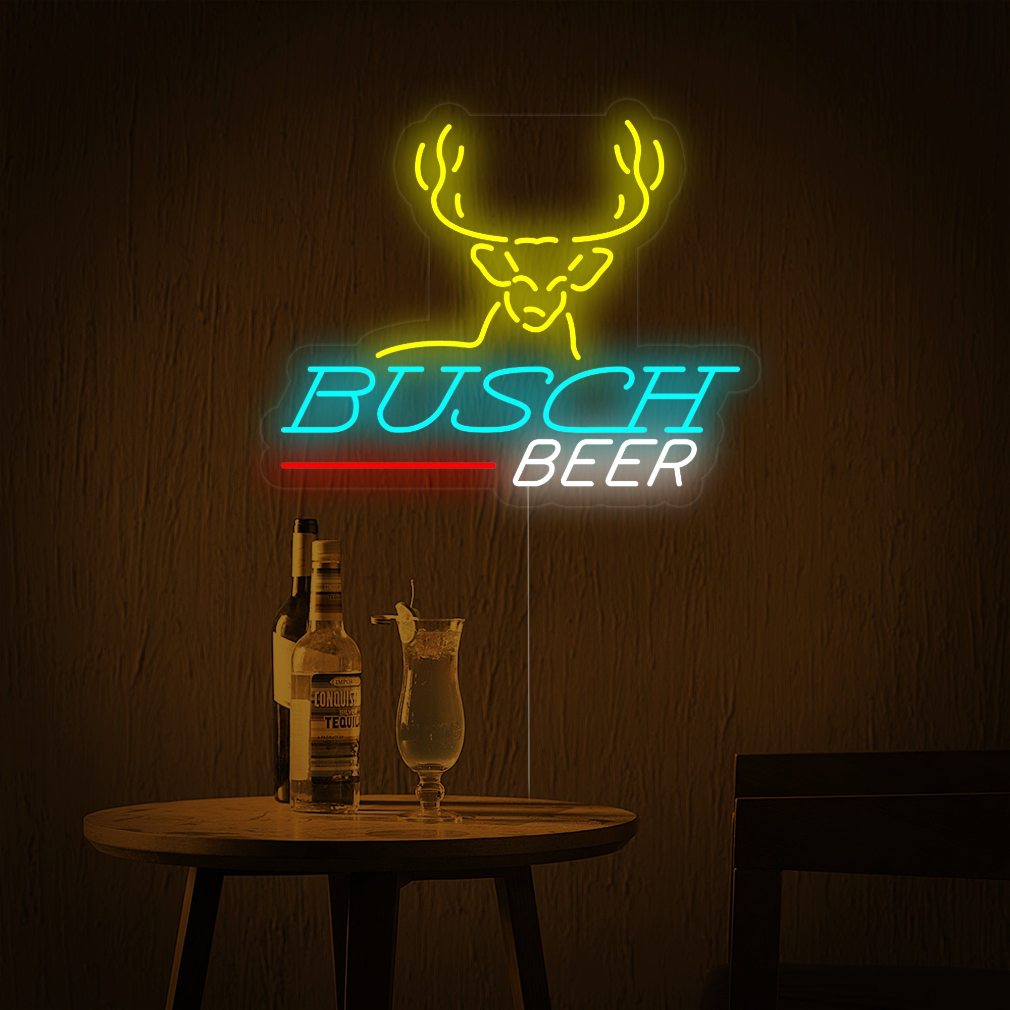 "Hirschkopf Bier & Bar" Neonschrift