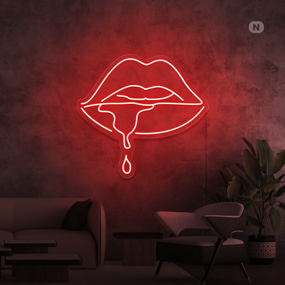 Neon Schild Ätzende Lippe