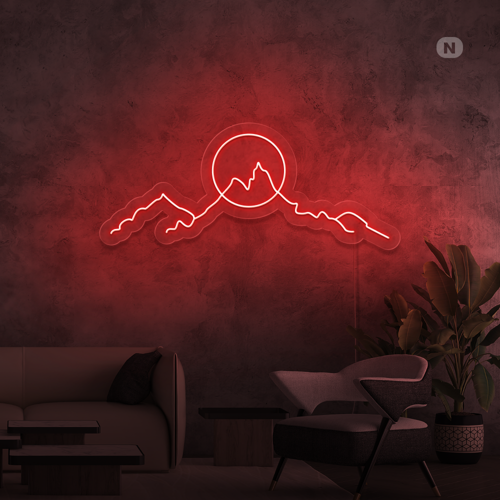 Neon Schild Bergen