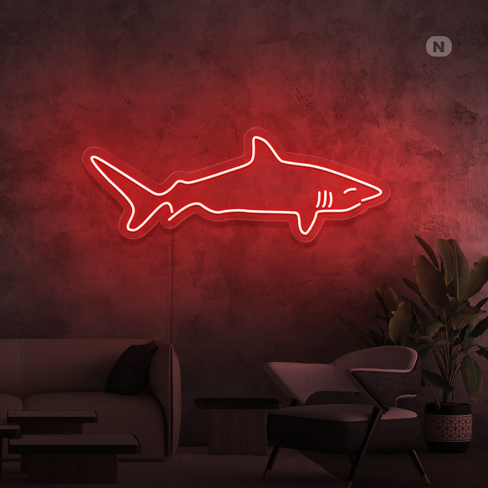 Neon Schild Hai