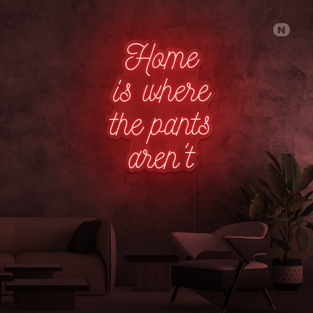 Neon Schild Zitat Zuhause