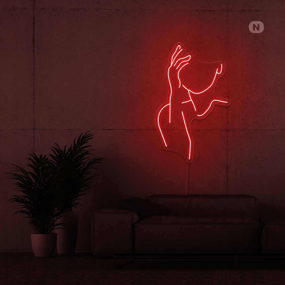 Neon Schild Verführerisches Gesicht