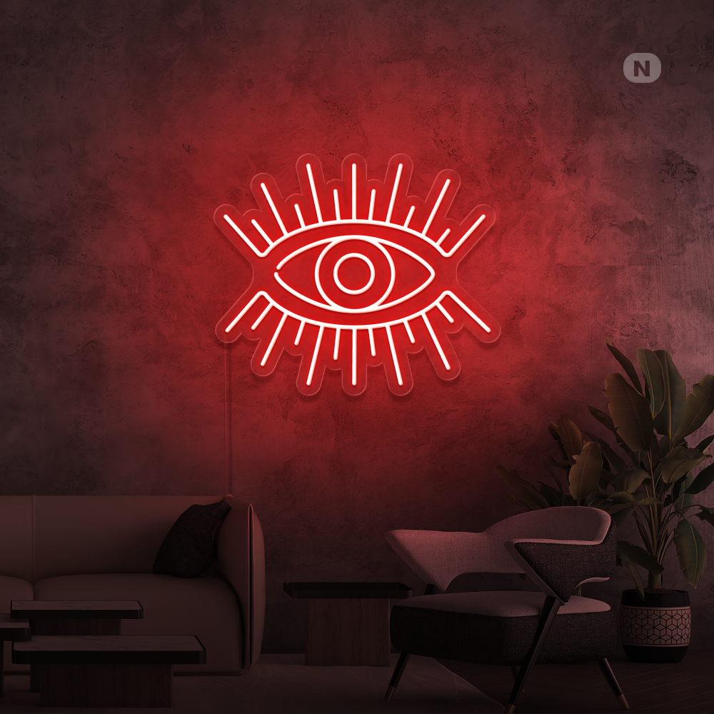 Neon Schild Künstlerisches Auge