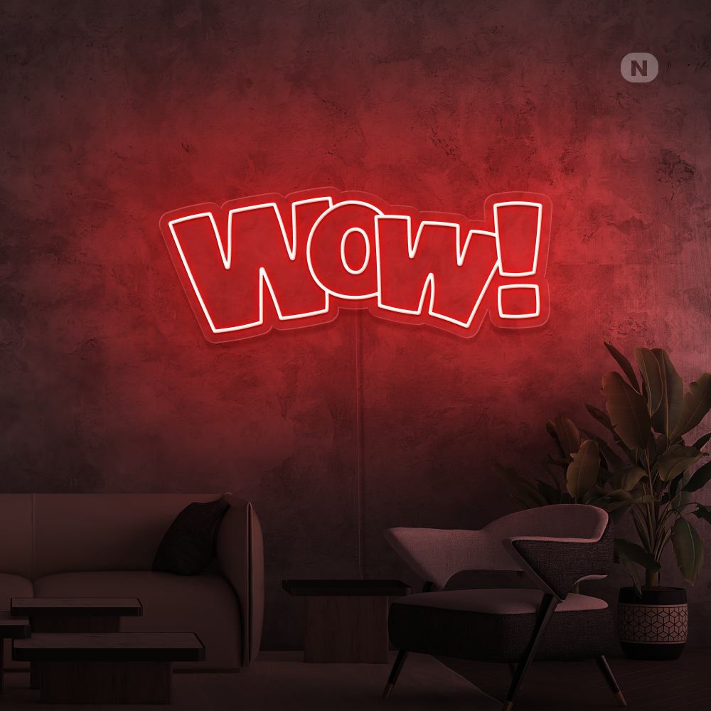 Neon Schild Wow!