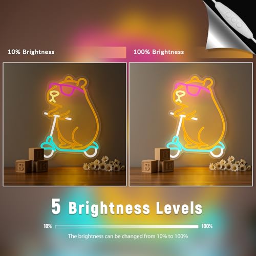Capybara Neonlampe – Lustige LED-Tierdeko für Zuhause