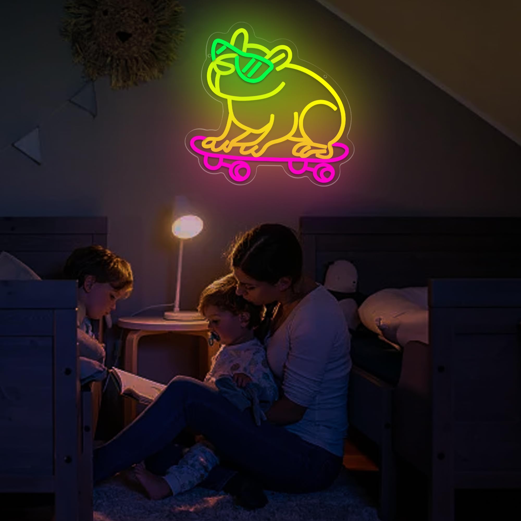 Capybara Neonlampe – Lustige LED-Wanddekoration für Zuhause