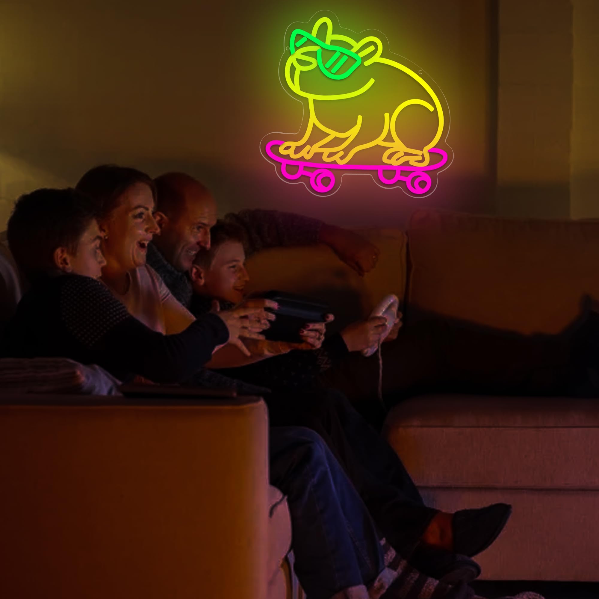 Capybara Neonlampe – Lustige LED-Wanddekoration für Zuhause