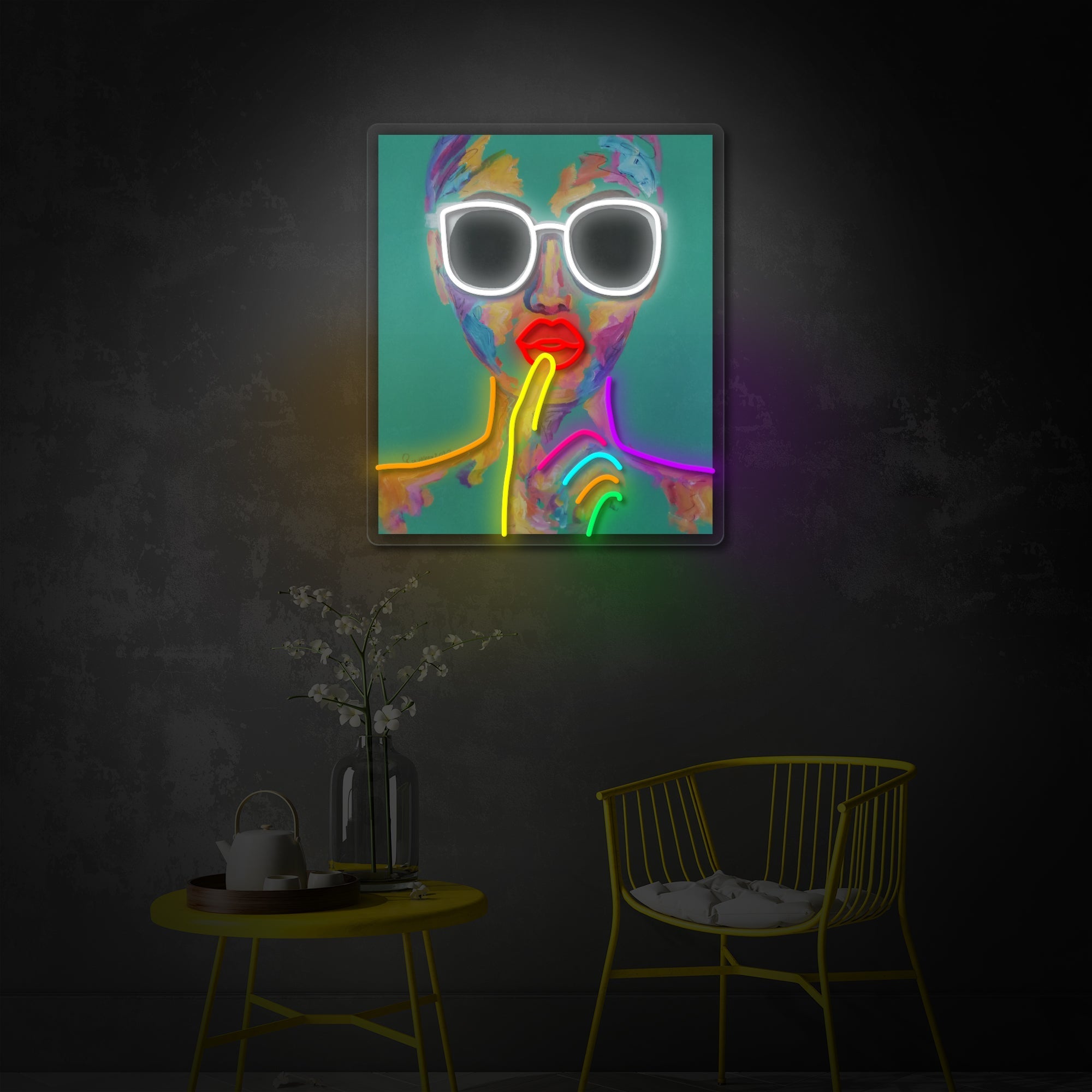 "Schicke Frau, fabelhafte Dame" UV-bedruckt LED-Neonschild