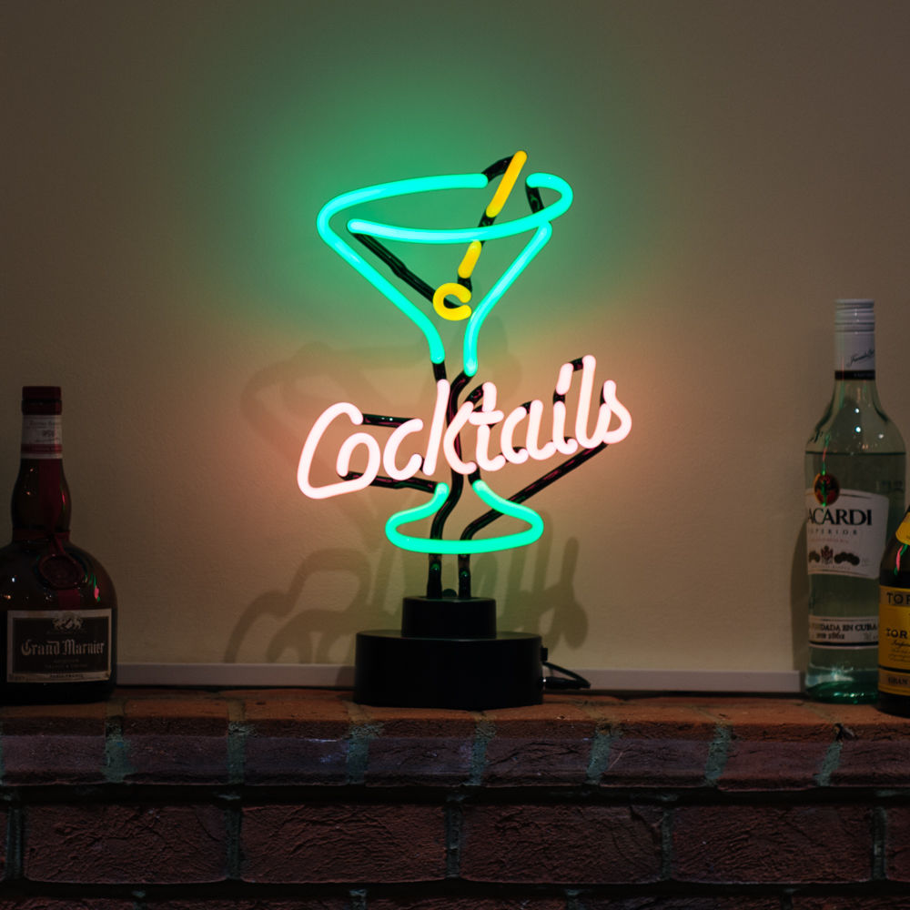 "Cocktails Tisch-Neonschild, Glas-Neonschild" Neonschrift