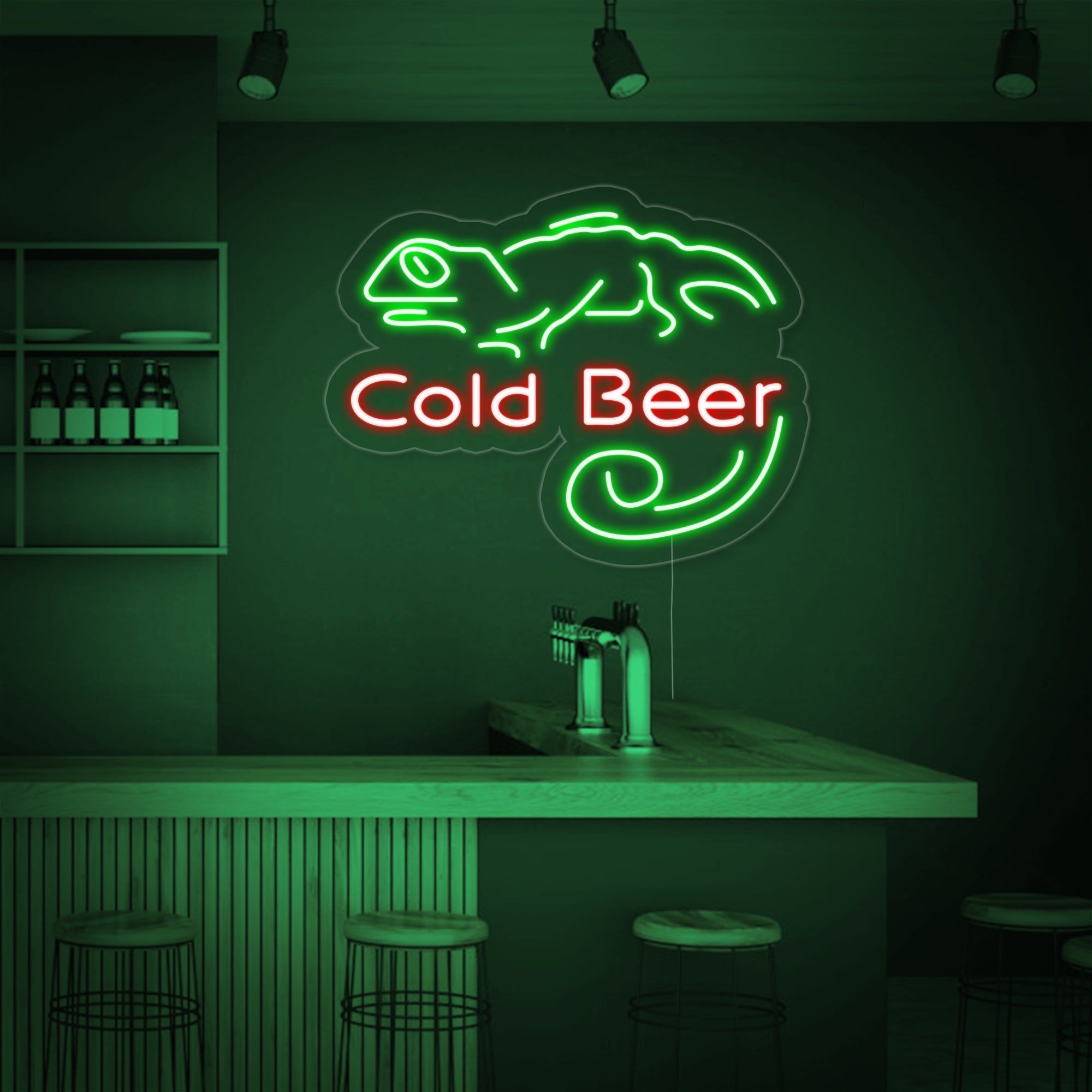 "Cold Beer Bar, Bar" Neonschrift