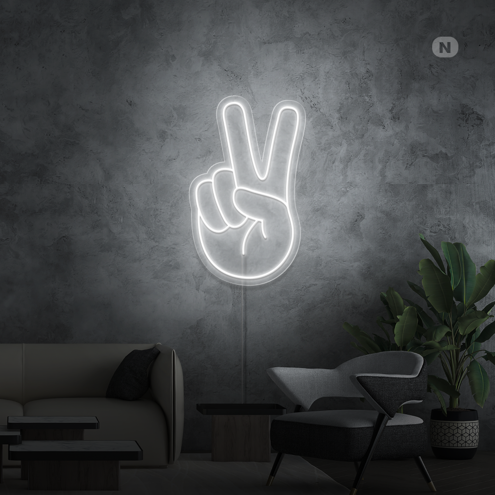 Neon Schild Frieden