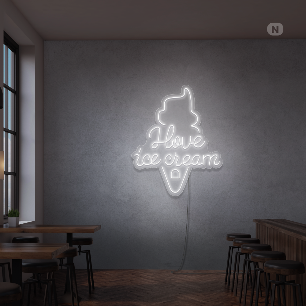Neon Schild I love ice cream