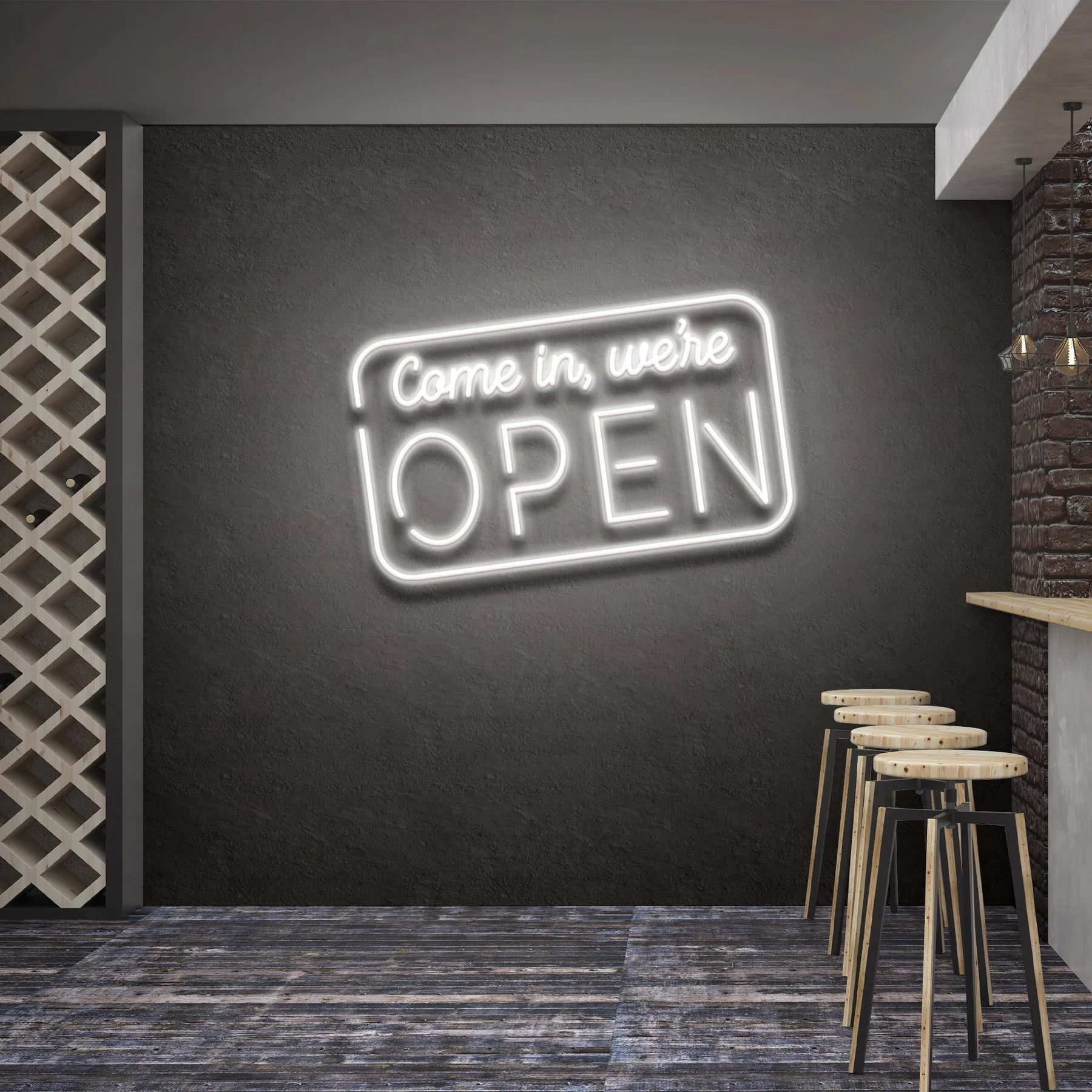 „Come In, We’re Open“ 2 LED-Neon-Schilderlicht – Stilvolles Willkommen für Ihre Kunden
