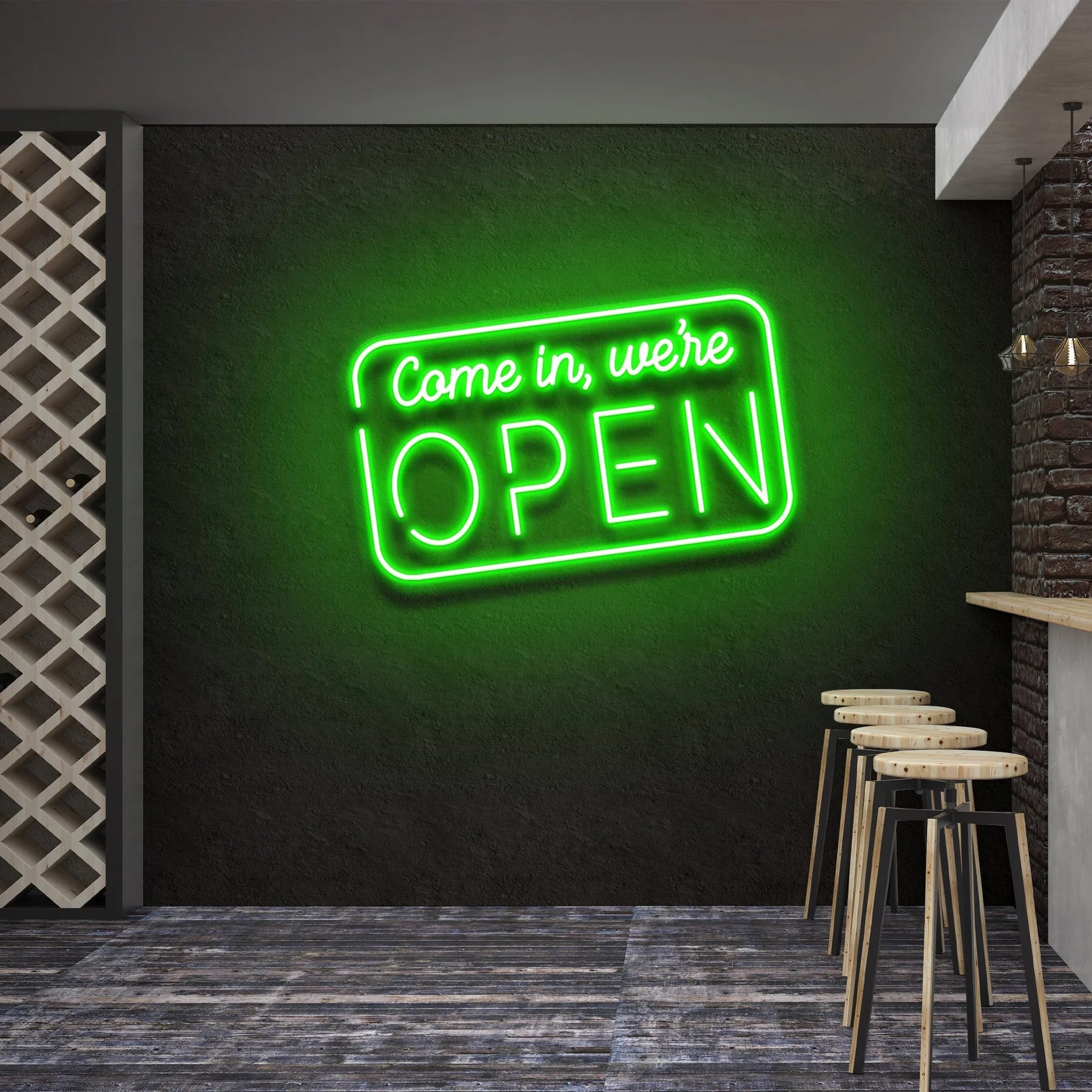 „Come In, We’re Open“ 2 LED-Neon-Schilderlicht – Stilvolles Willkommen für Ihre Kunden
