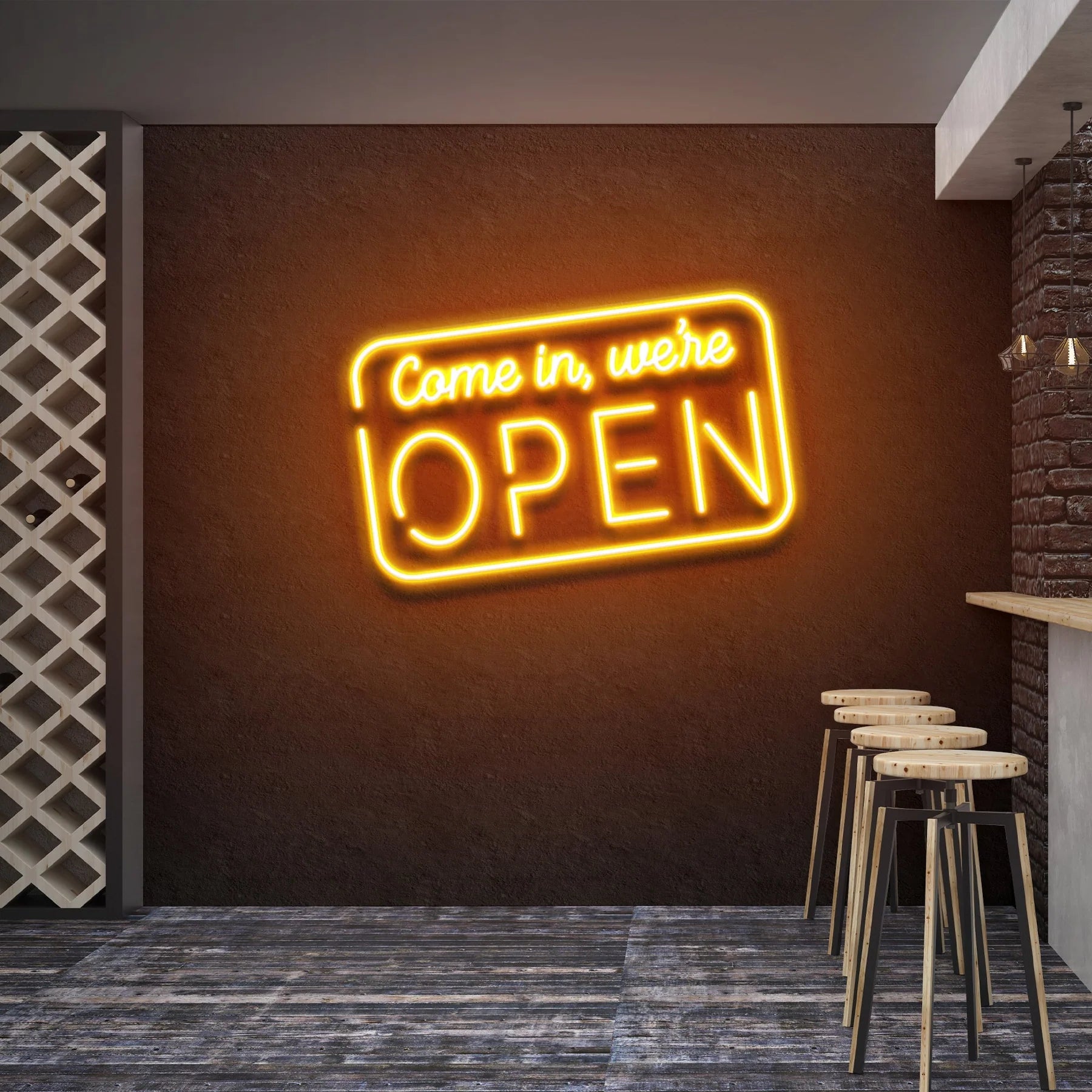 „Come In, We’re Open“ 2 LED-Neon-Schilderlicht – Stilvolles Willkommen für Ihre Kunden