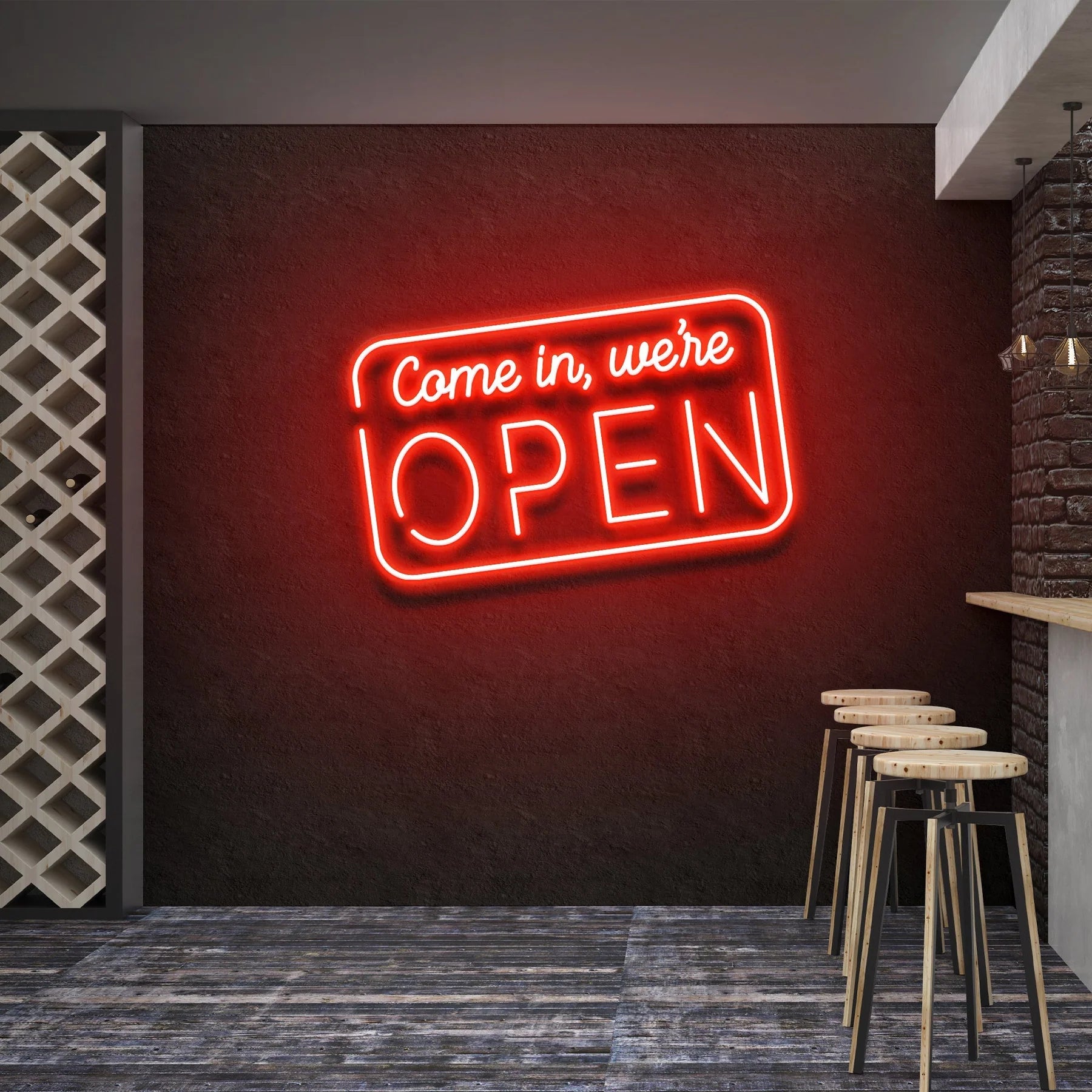 „Come In, We’re Open“ 2 LED-Neon-Schilderlicht – Stilvolles Willkommen für Ihre Kunden