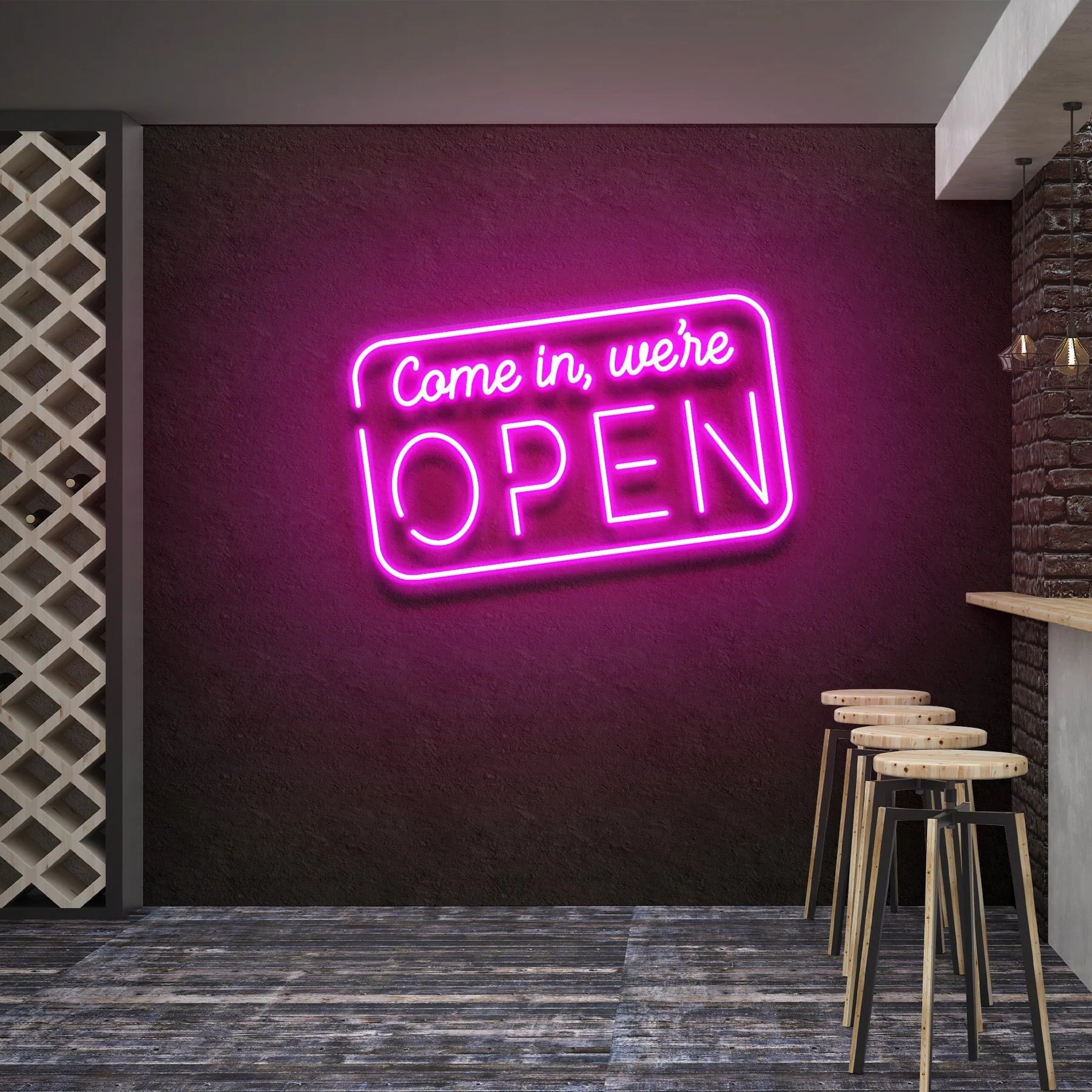 „Come In, We’re Open“ 2 LED-Neon-Schilderlicht – Stilvolles Willkommen für Ihre Kunden
