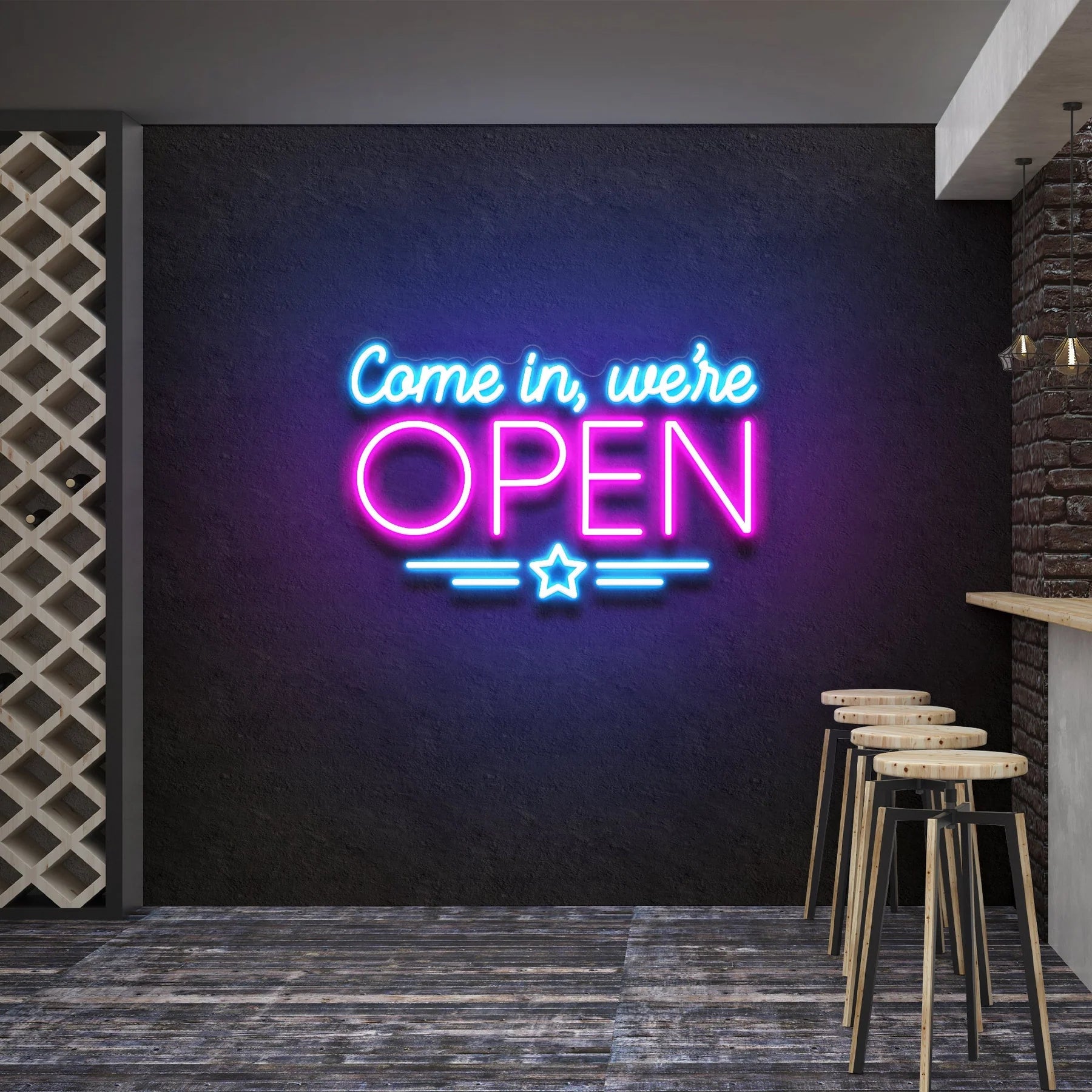 „Come In, We're Open“ LED-Leuchtreklame – Die perfekte Einladung für Ihr Geschäft