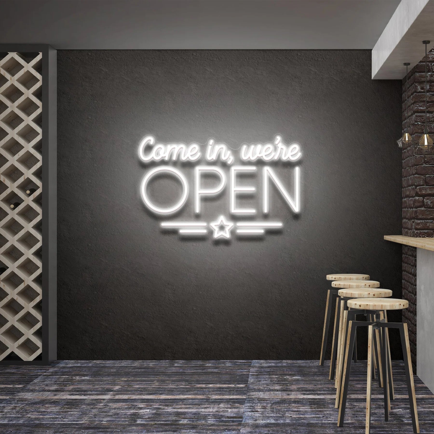 „Come In, We're Open“ LED-Leuchtreklame – Die perfekte Einladung für Ihr Geschäft