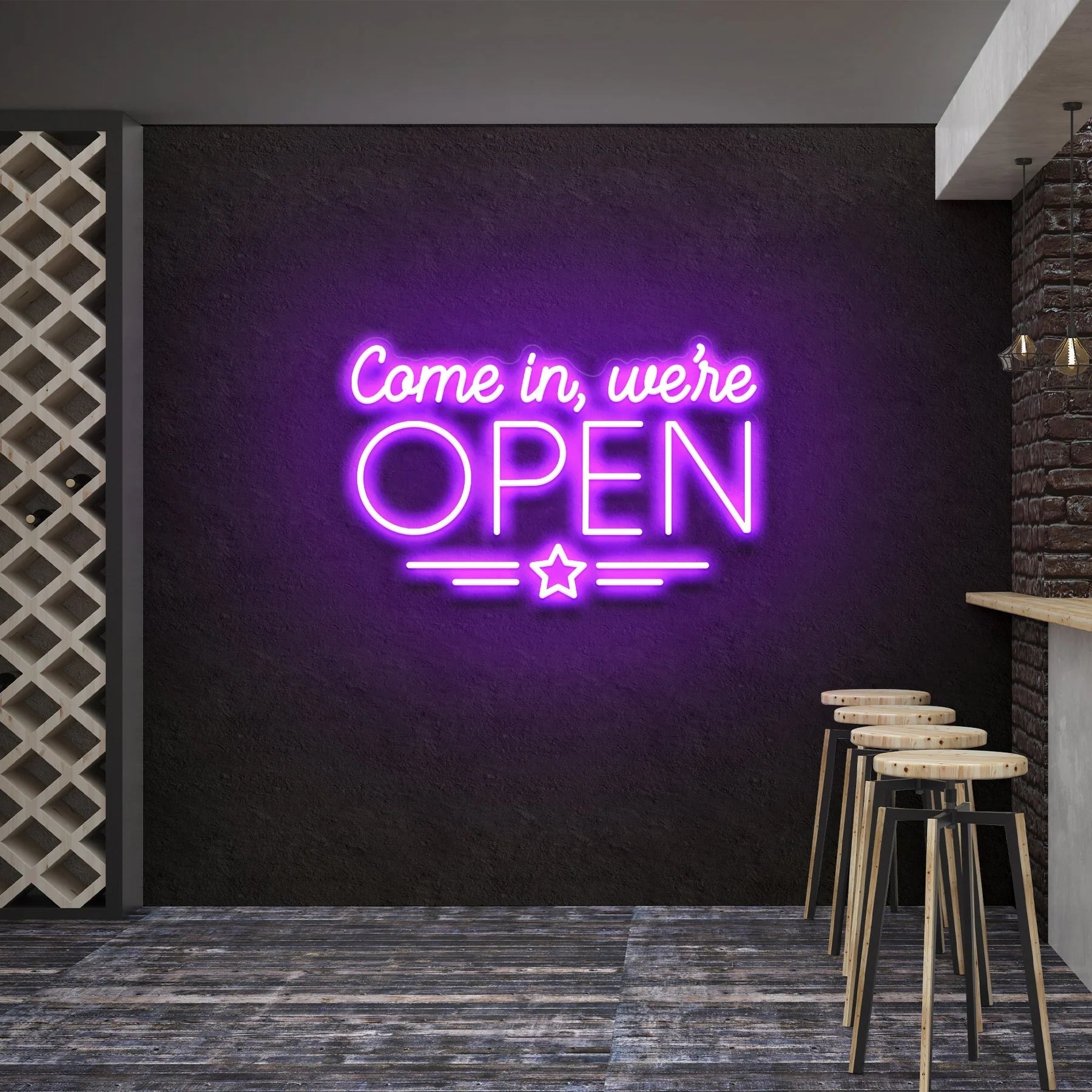 „Come In, We're Open“ LED-Leuchtreklame – Die perfekte Einladung für Ihr Geschäft