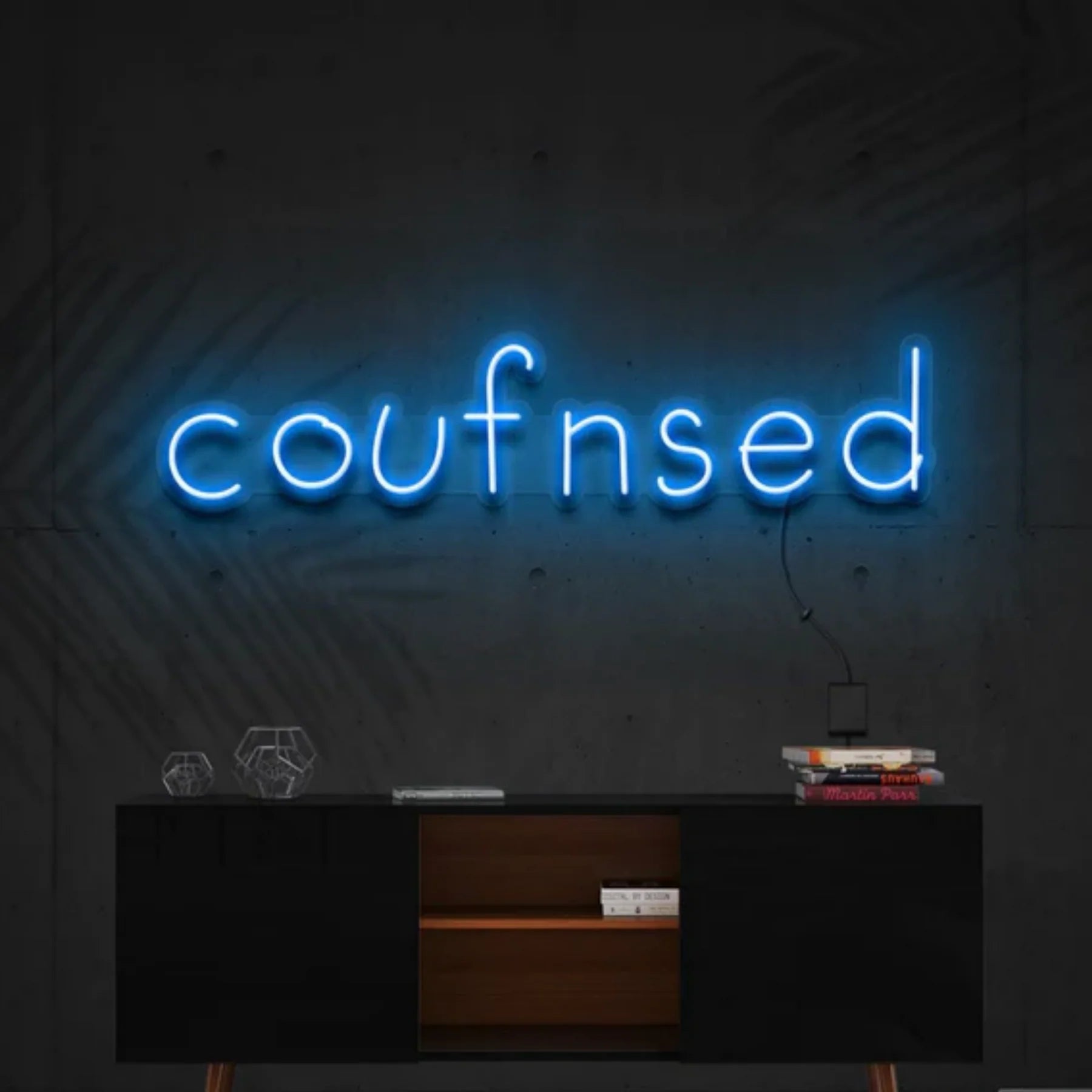 „Confused“ Neon Kunstwerk