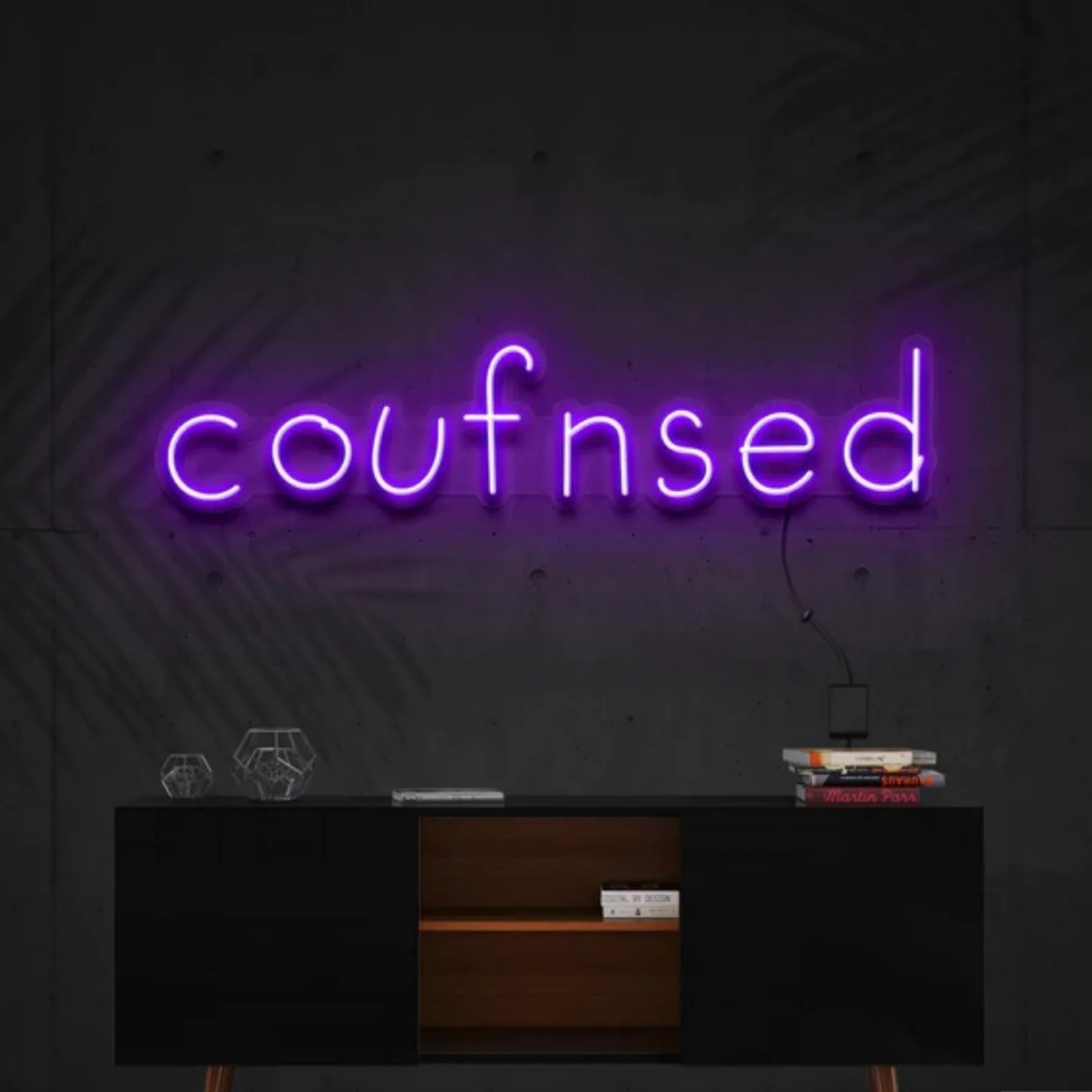 „Confused“ Neon Kunstwerk