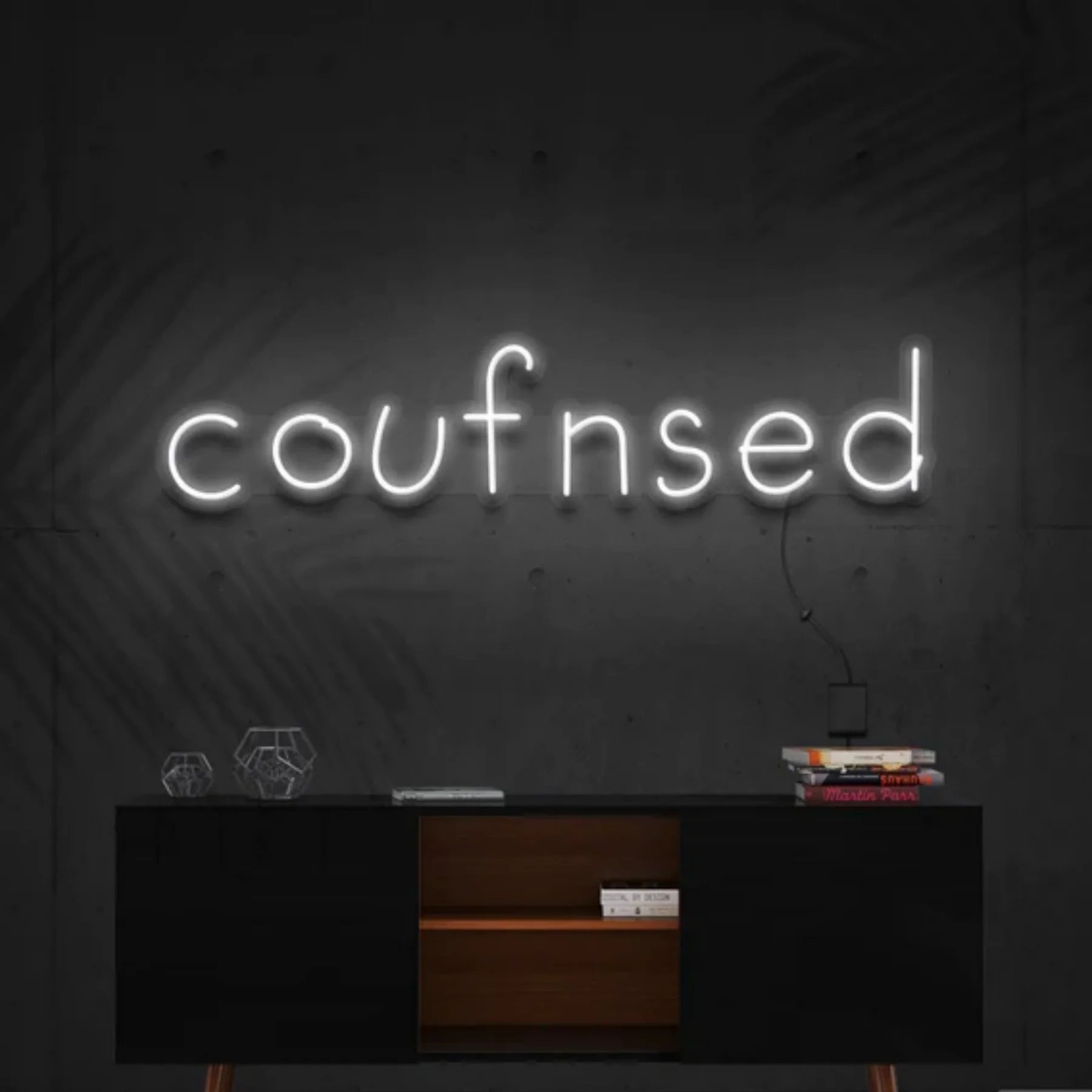 „Confused“ Neon Kunstwerk