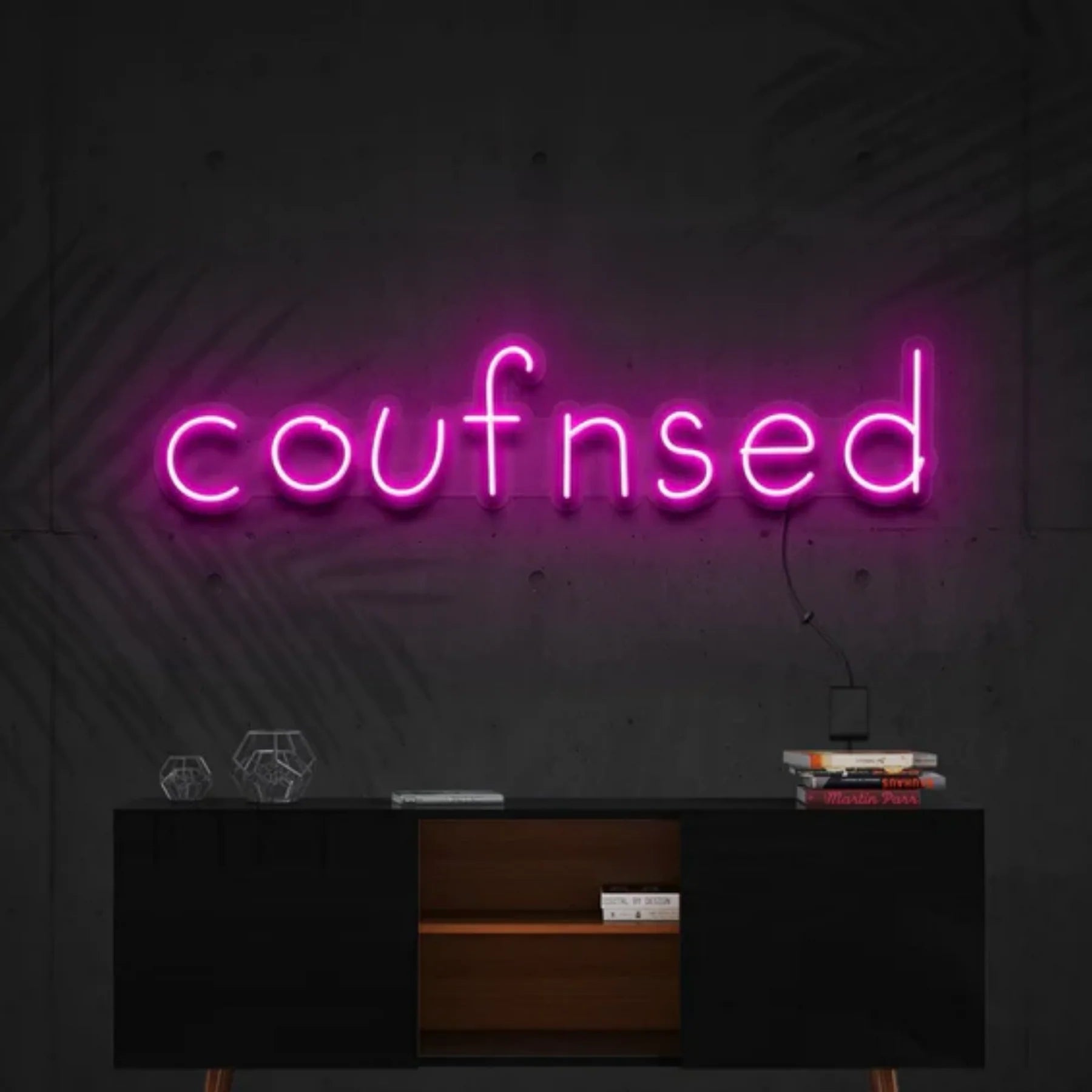 „Confused“ Neon Kunstwerk