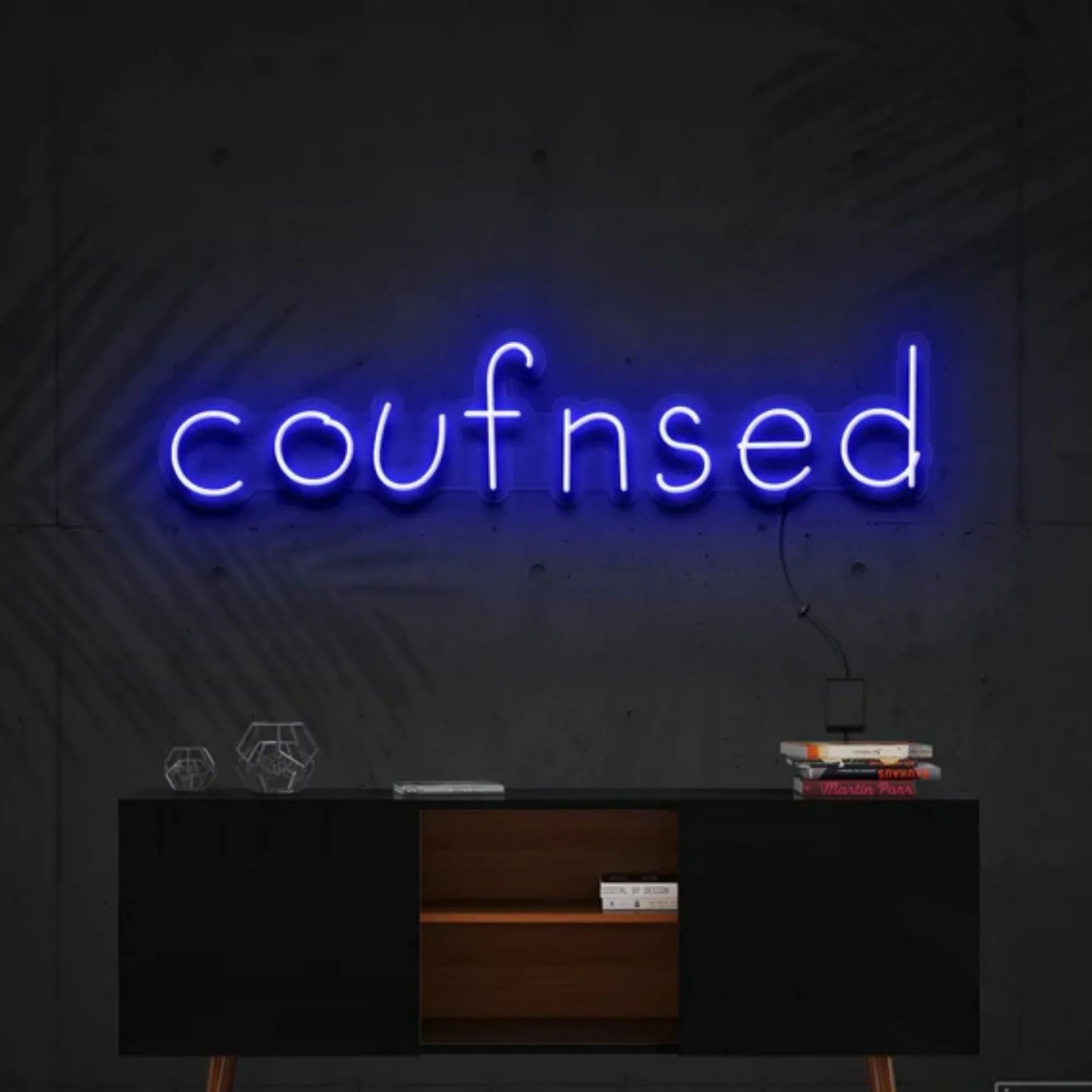 „Confused“ Neon Kunstwerk