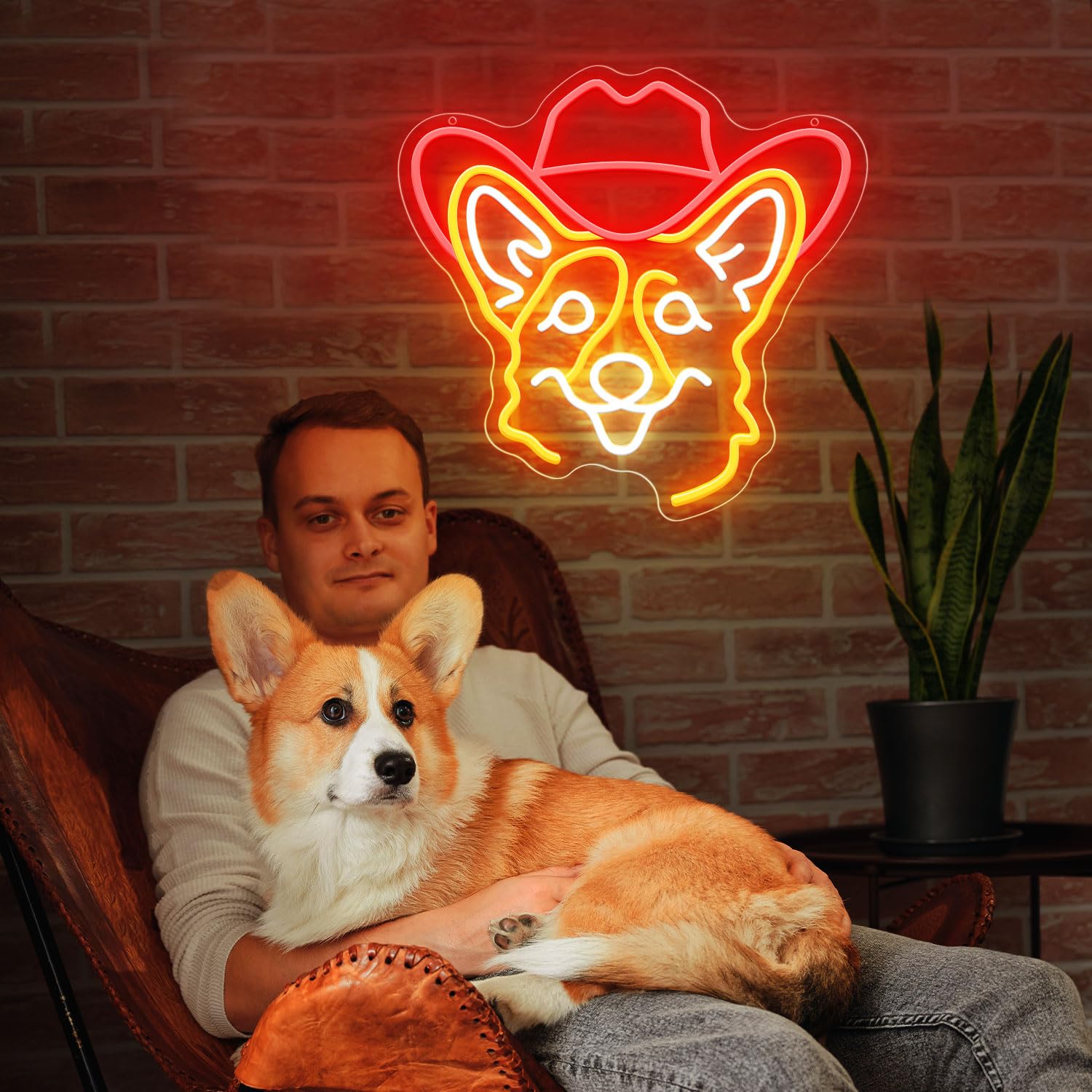 Corgi Neonlampe – Lustige LED-Deko für Zuhause & Geschenkideen