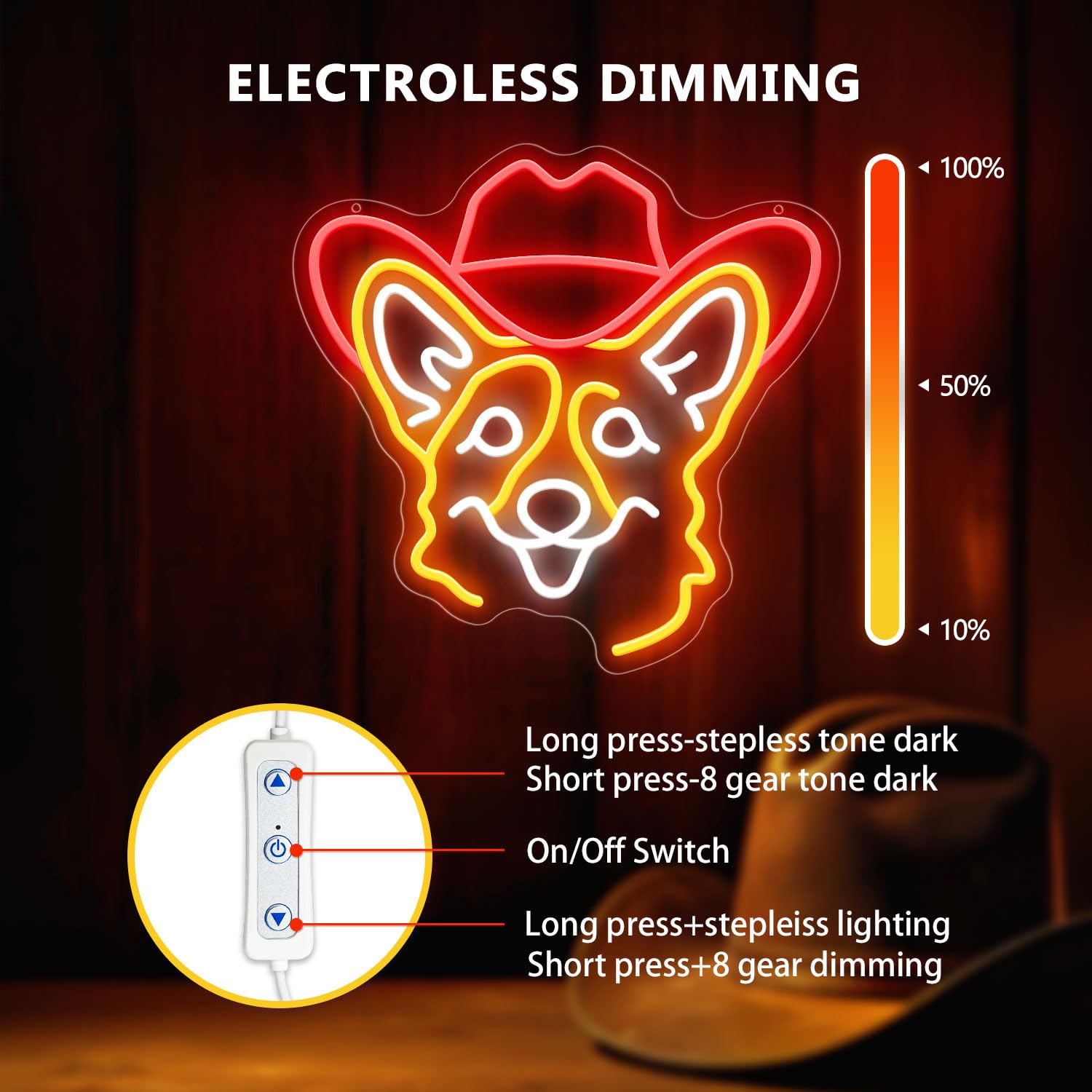 Corgi Neonlampe – Lustige LED-Deko für Zuhause & Geschenkideen