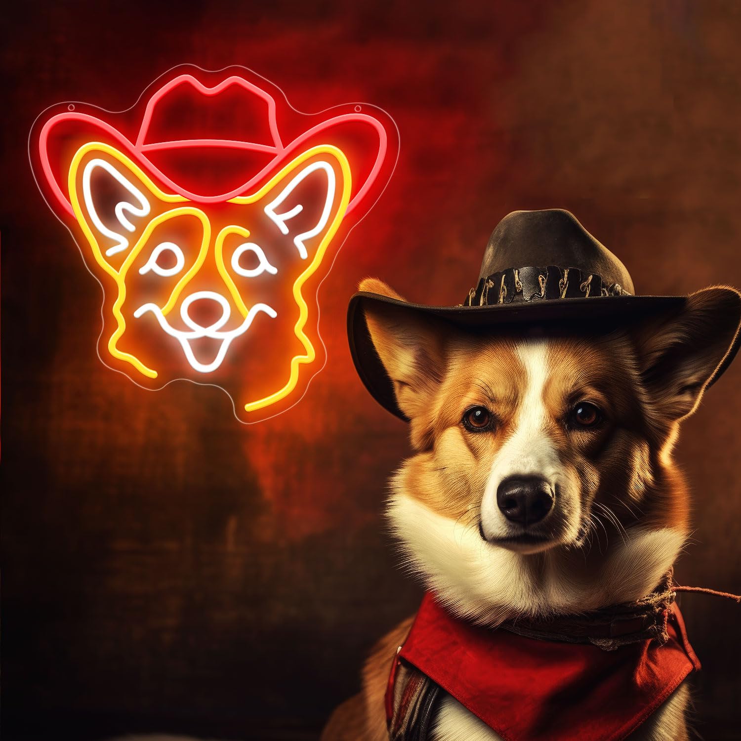Corgi Neonlampe – Lustige LED-Deko für Zuhause & Geschenkideen