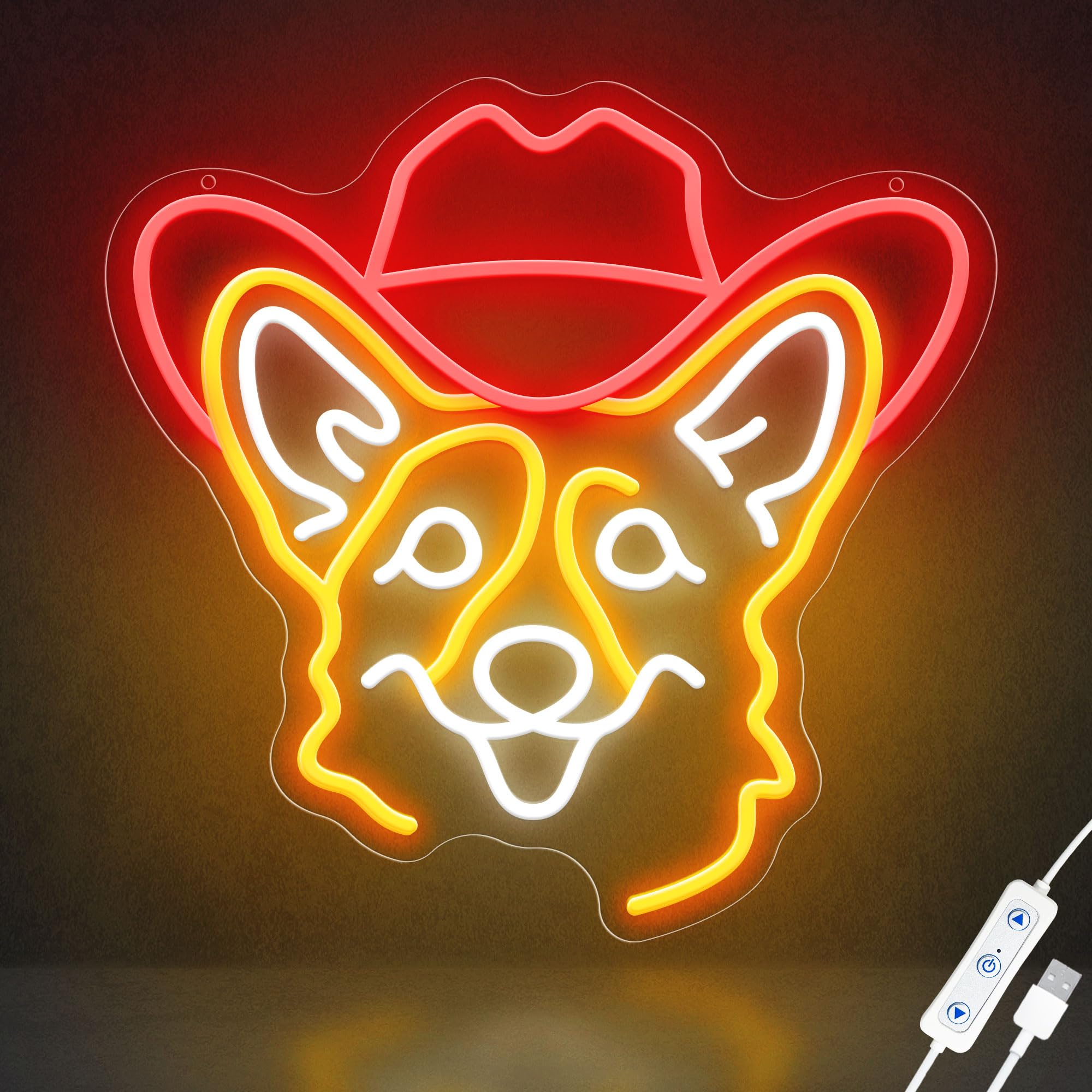 Corgi Neonlampe – Lustige LED-Deko für Zuhause & Geschenkideen
