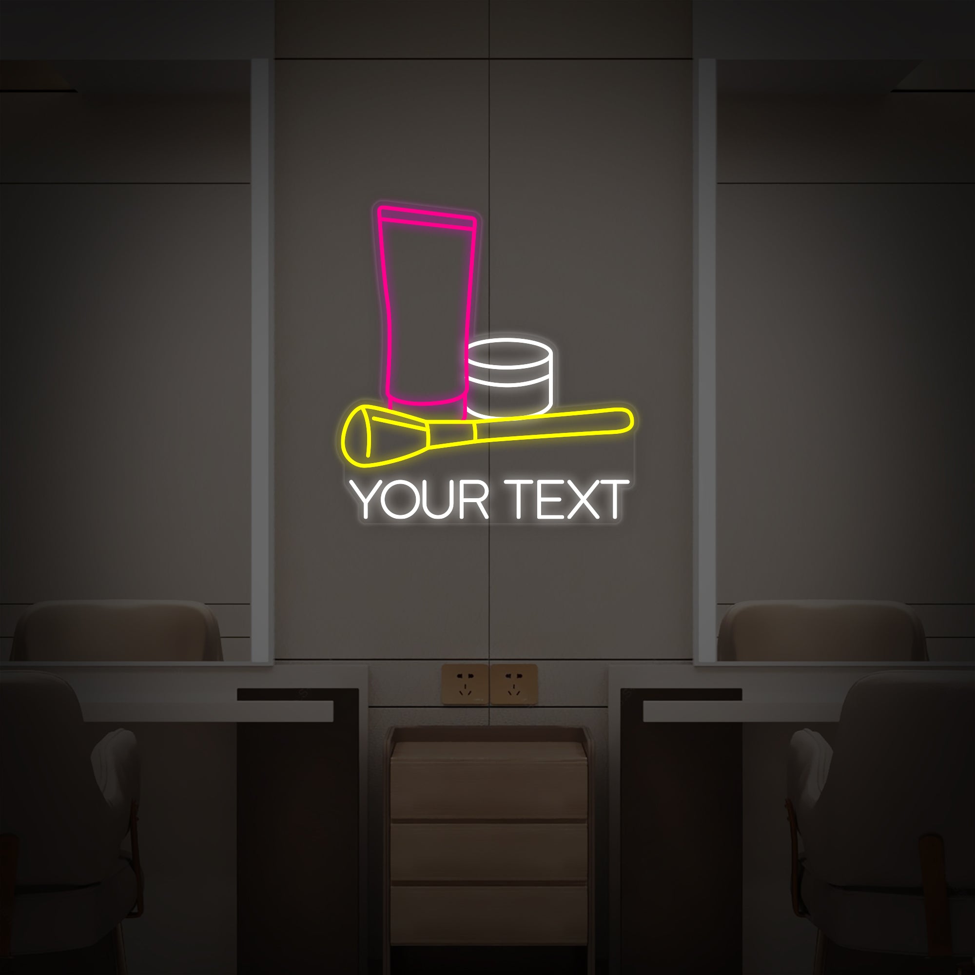 "Individueller Text Und Kosmetik-Make-Up-Schönheitssalon" Neonschrift