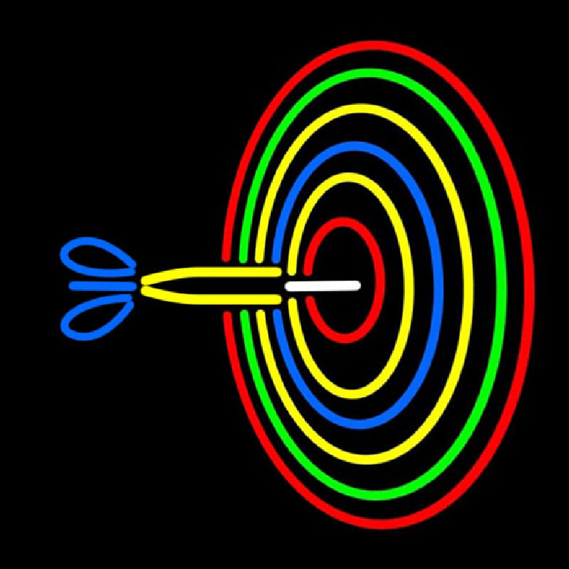 "Dartscheibe" Neonschrift