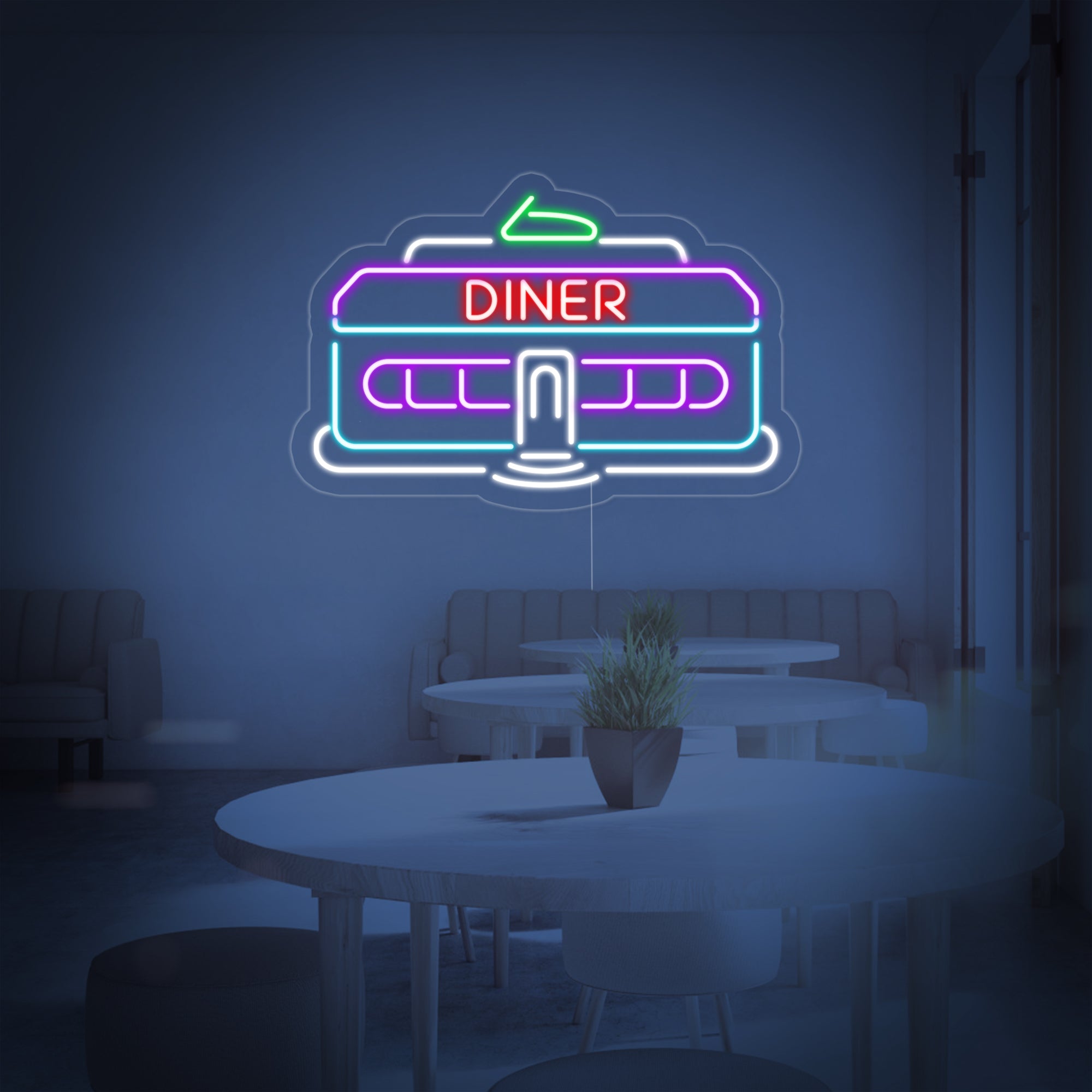 Retro Diner Neonschrift, Diner Leuchtreklame, Diner Neon Sign