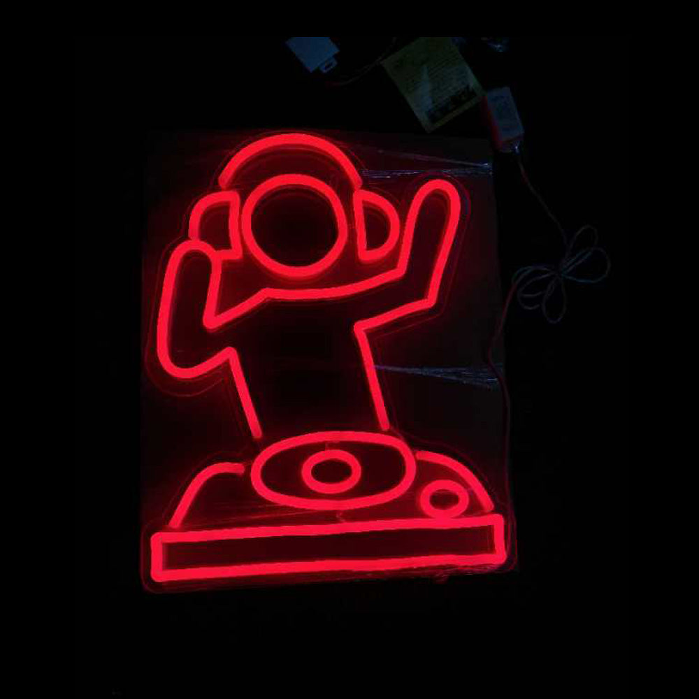 "Dj-Modell" Neonschrift