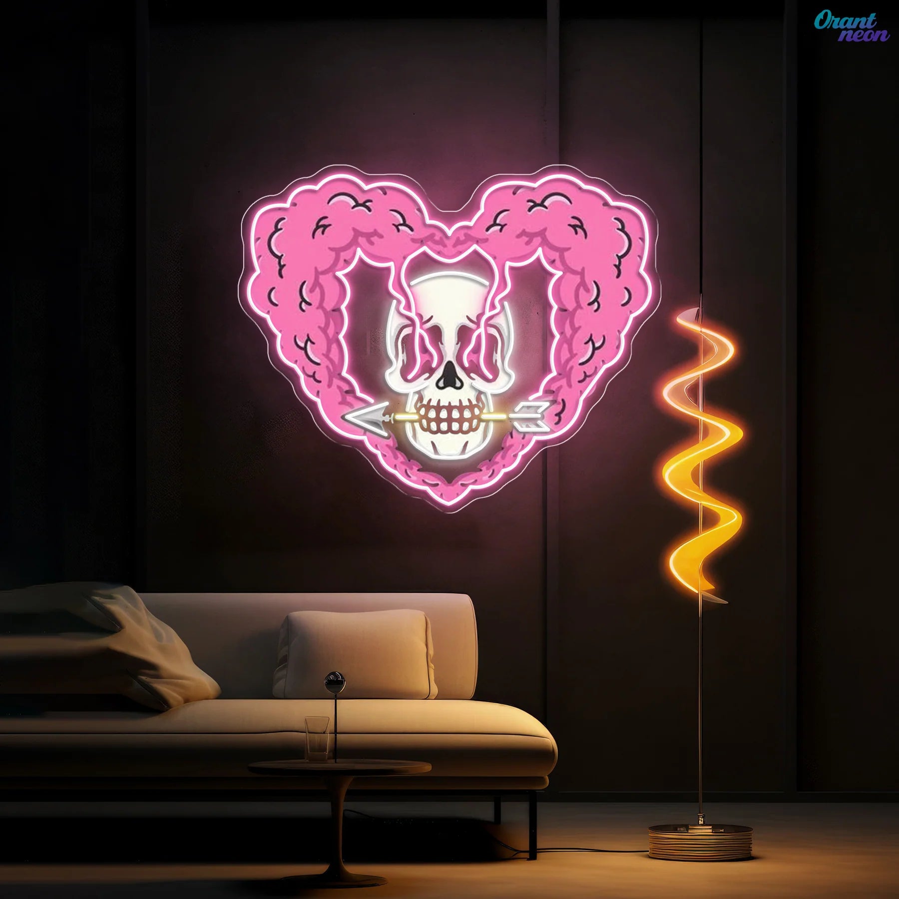 Pfeil durch mein Herz, bestes Geschenk zum Valentinstag, Neonlicht-Kunstwerk