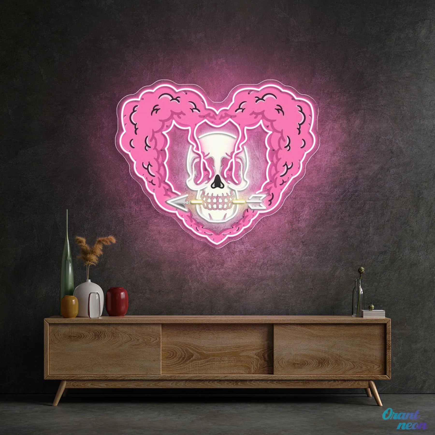 Pfeil durch mein Herz, bestes Geschenk zum Valentinstag, Neonlicht-Kunstwerk