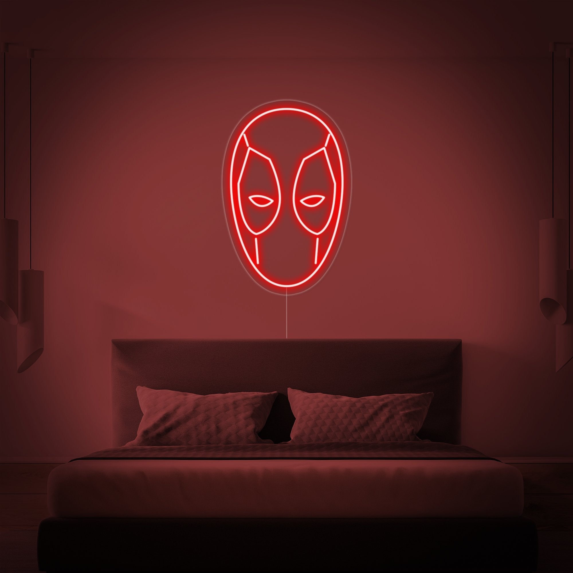 "Totes Gesicht" Neonschrift