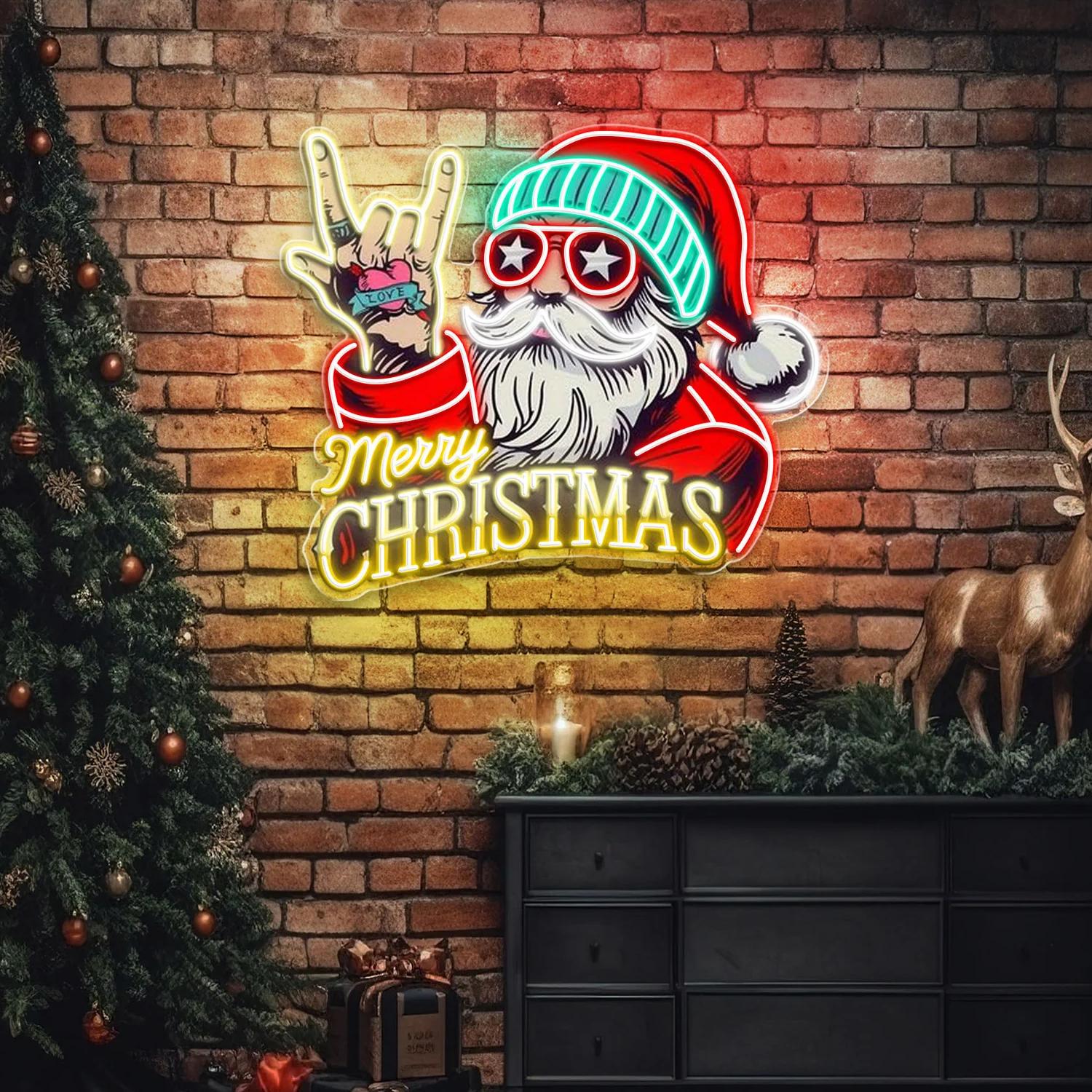Der Weihnachtsmann sagt YOLO – Weihnachtsleucht Neonschild Lichtkunstwerk