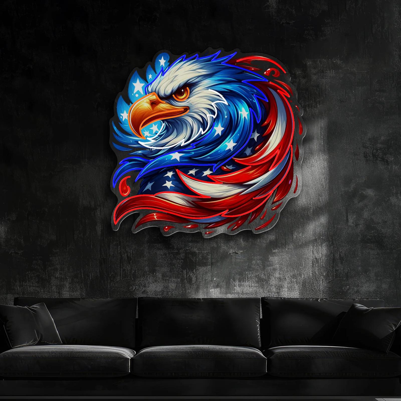 Deutscher Adler – Wings & Feathers Neon Lichtkunstwerk