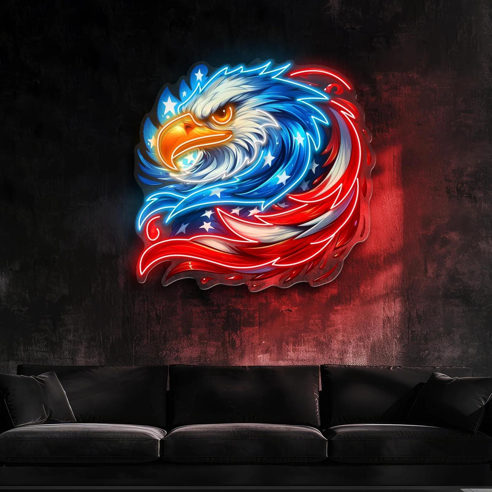 Deutscher Adler – Wings & Feathers Neon Lichtkunstwerk