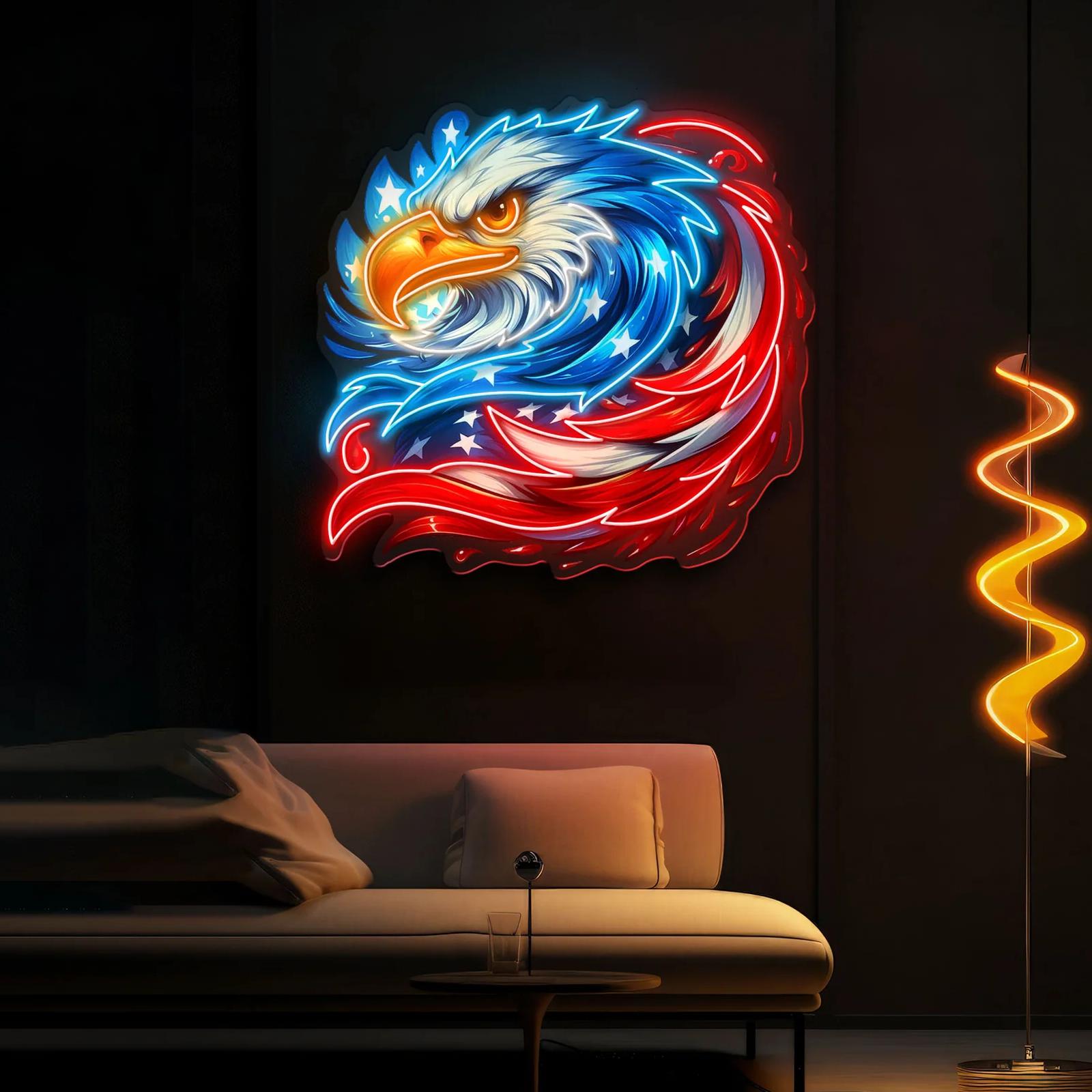 Deutscher Adler – Wings & Feathers Neon Lichtkunstwerk
