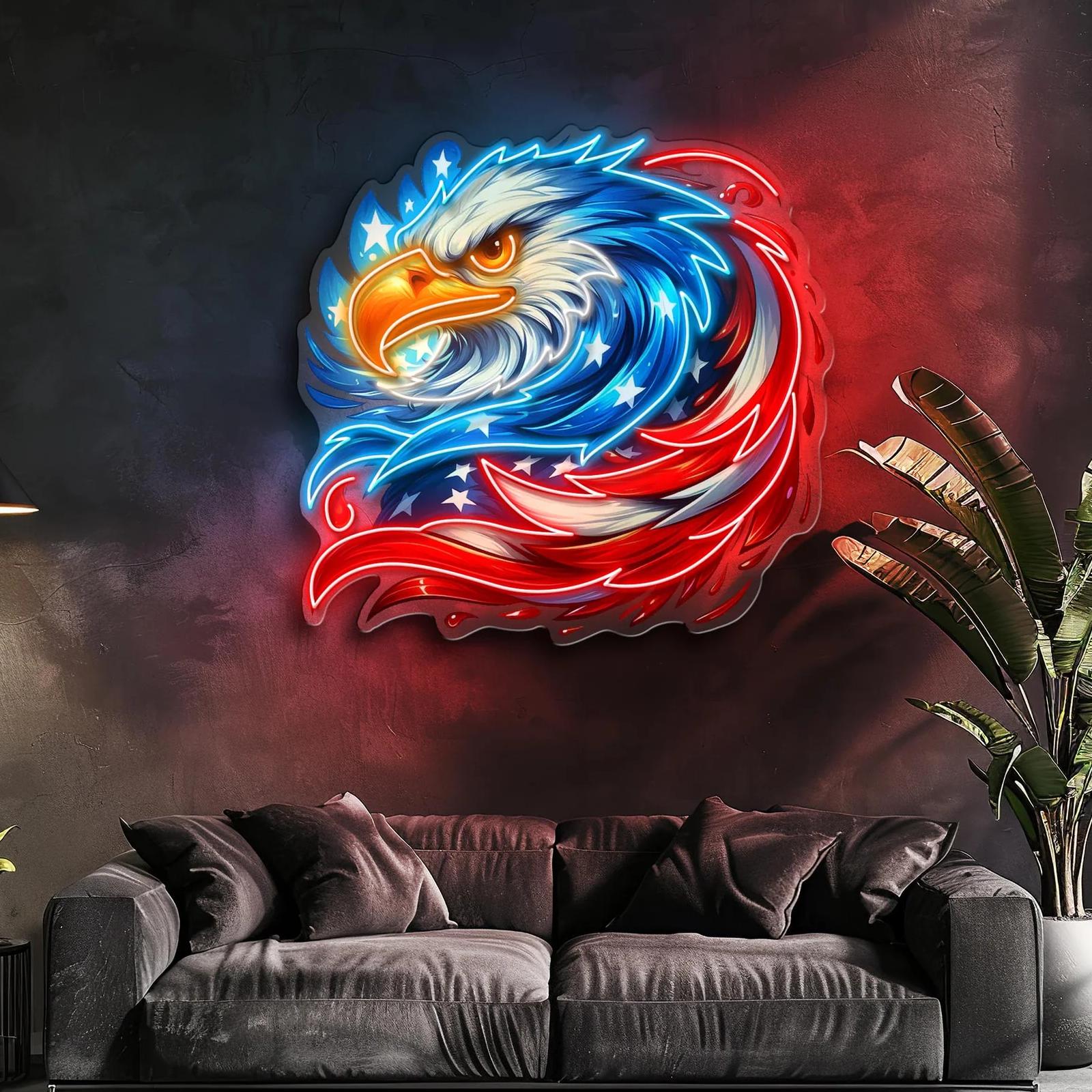 Deutscher Adler – Wings & Feathers Neon Lichtkunstwerk