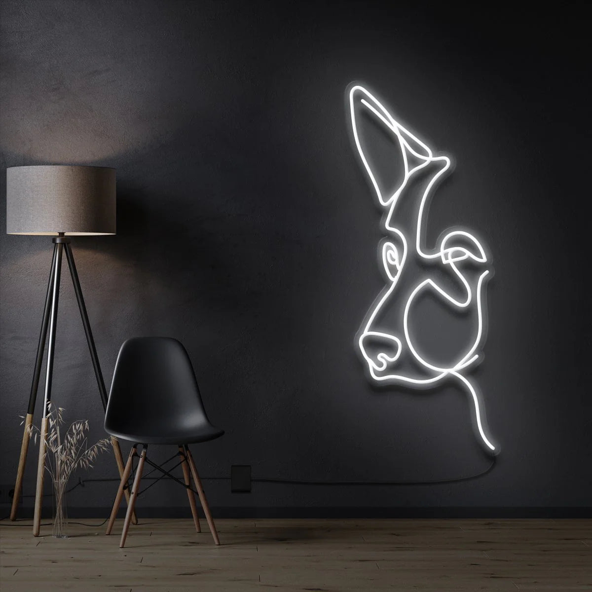 Deutscher Schäferhund – Strichzeichnung Neon Lichtkunstwerk